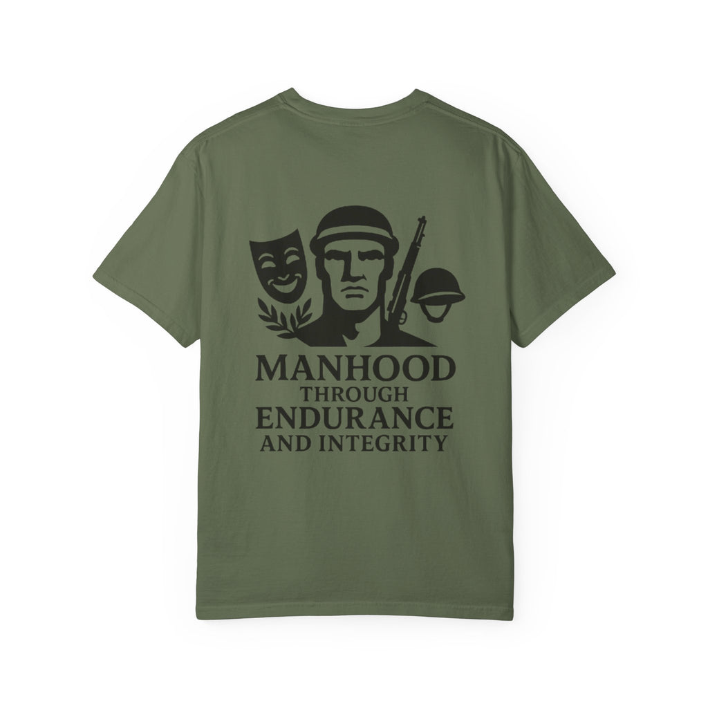Inspirational Unisex T-Shirt: Manhood Through Endurance and Integrity, Gift for Dads, Motivational Apparel, Everyday Wear, Men's T-Shirt
