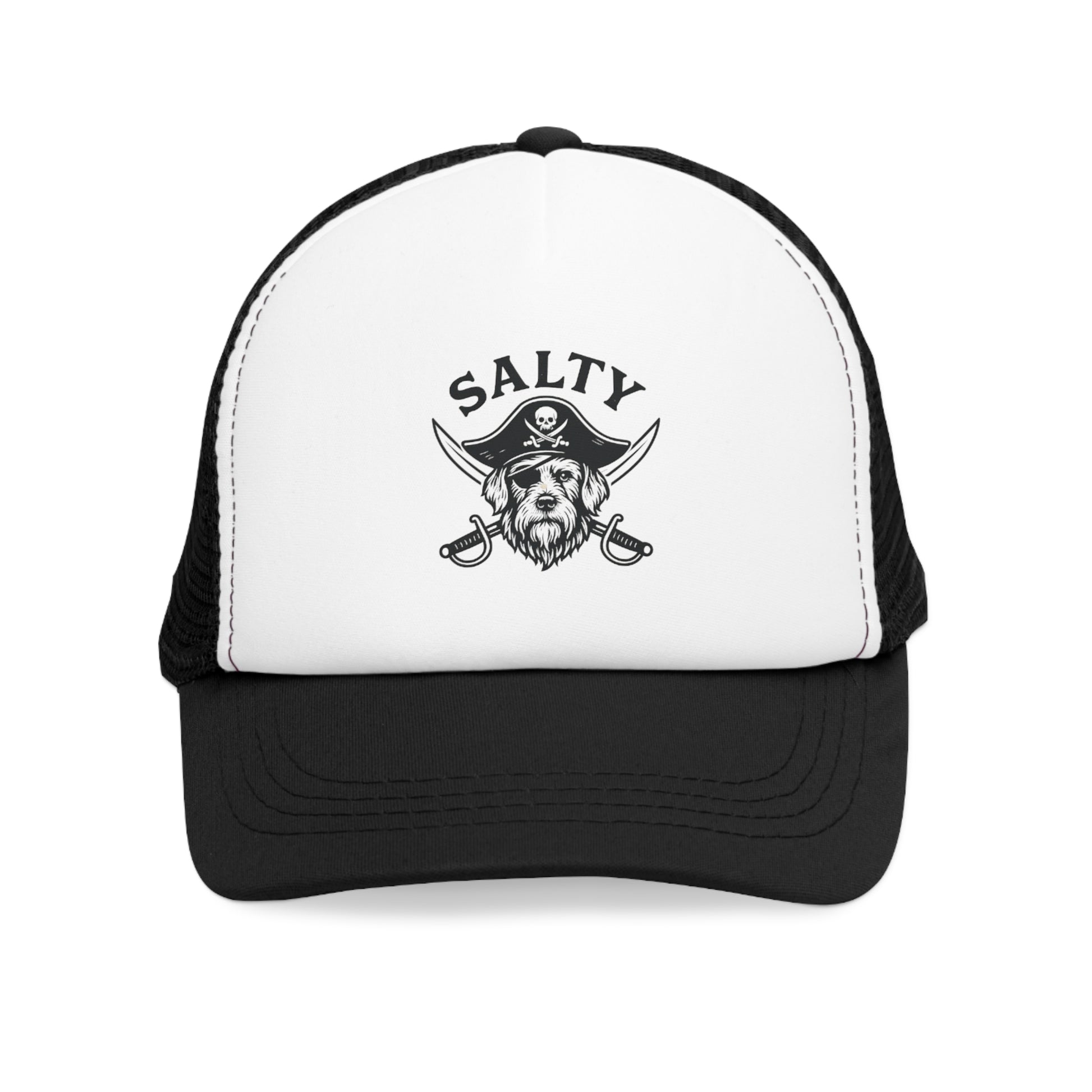 Salty Pirate Mesh Cap - Fun Gift for Dog Lovers, Unique Outdoor Hat, Beachwear Accessory, Summer Adventure Gear, Cool Cap