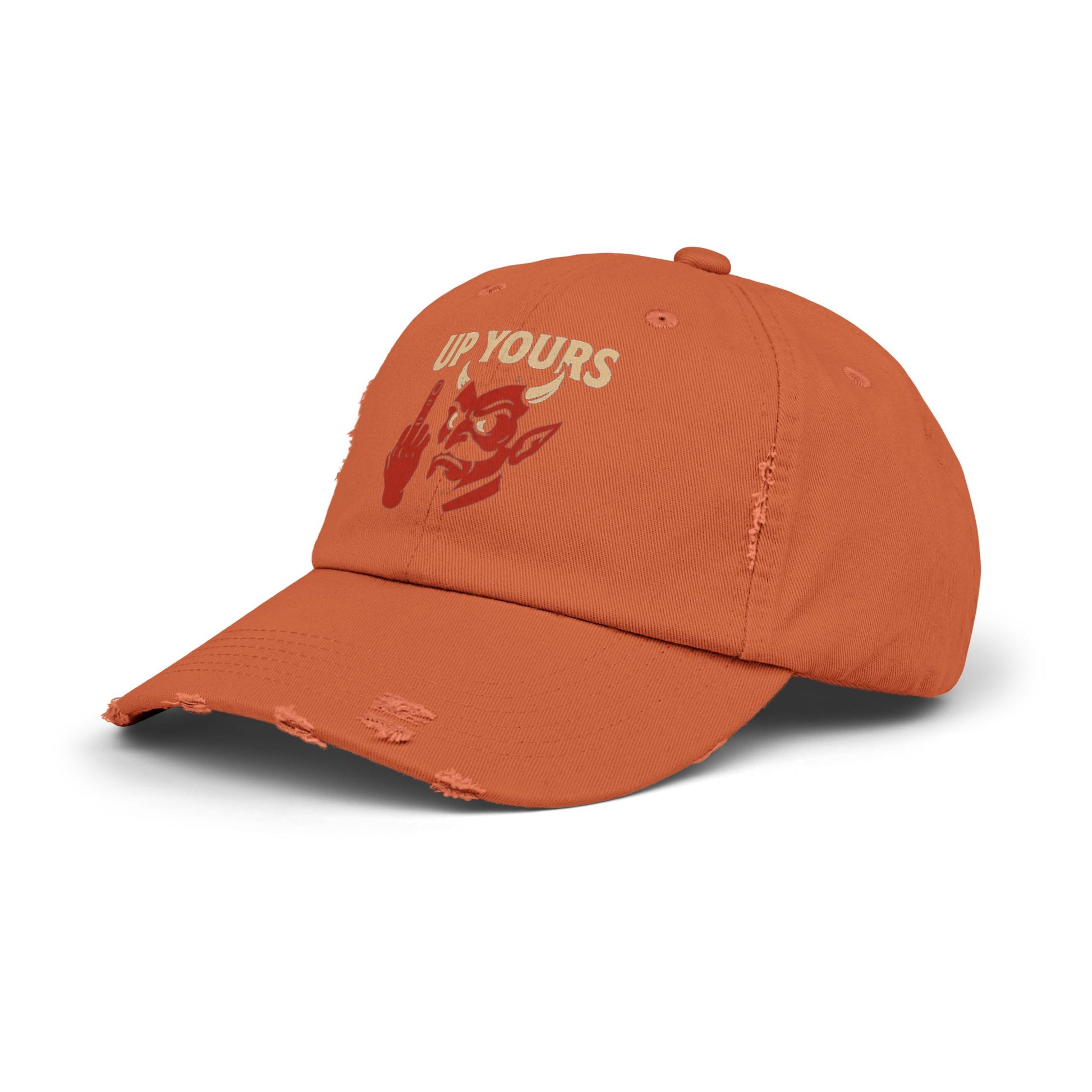Unisex Distressed Cap with Up Yours Design, Casual Hat, Trendy Accessories, Gift for Him/Her, Streetwear Fashion, Humor Merchandise