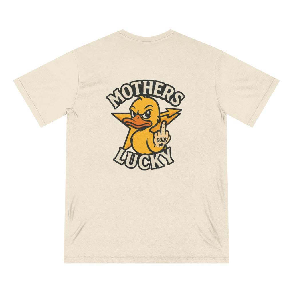 Organic Graphic Tee, Humorous T-shirt for Everyday Wear, Lucky Duck and Good Vibes Shirt, Perfect Gift for Friends, Casual Summer Outfit