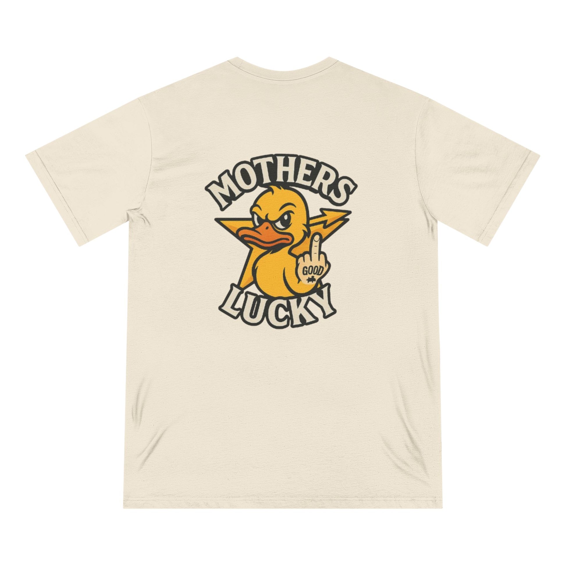 Organic Graphic Tee, Humorous T-shirt for Everyday Wear, Lucky Duck and Good Vibes Shirt, Perfect Gift for Friends, Casual Summer Outfit