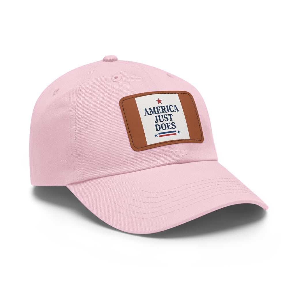Patriotic Dad Hat with Leather Patch, Casual Cap, American Pride Accessory, Unique Gift for Dad, Summer Style Headwear