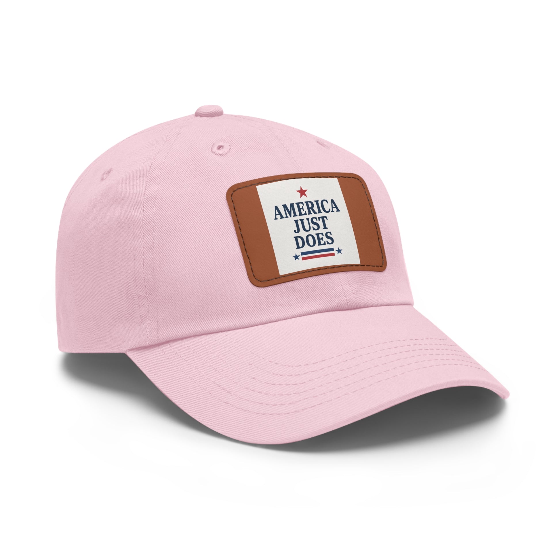 Patriotic Dad Hat with Leather Patch, Casual Cap, American Pride Accessory, Unique Gift for Dad, Summer Style Headwear
