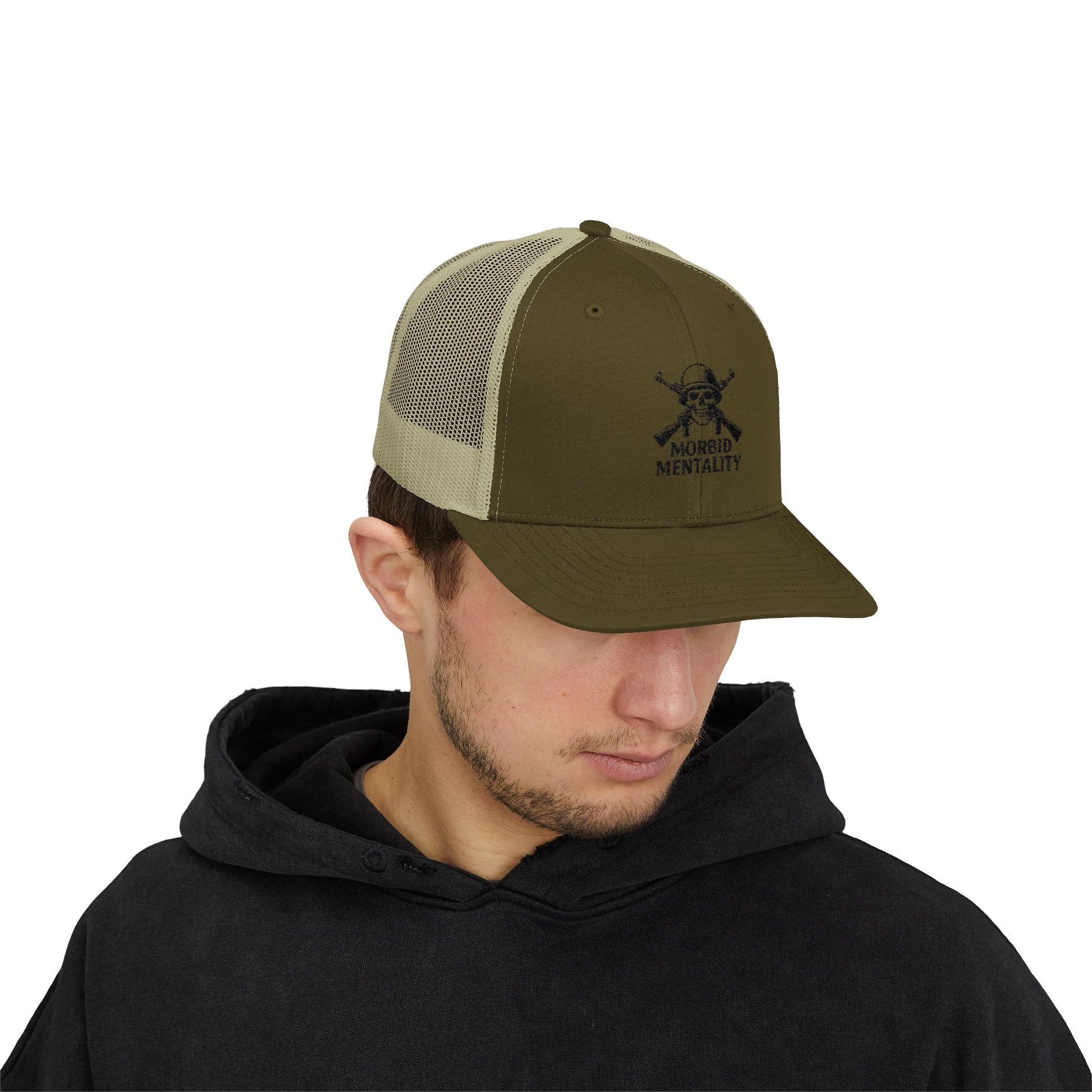Morbid Mentality Snapback Trucker Cap | Gothic Style, Unique Gift for Trendsetters, Perfect for Casual Outings, Festivals, and More
