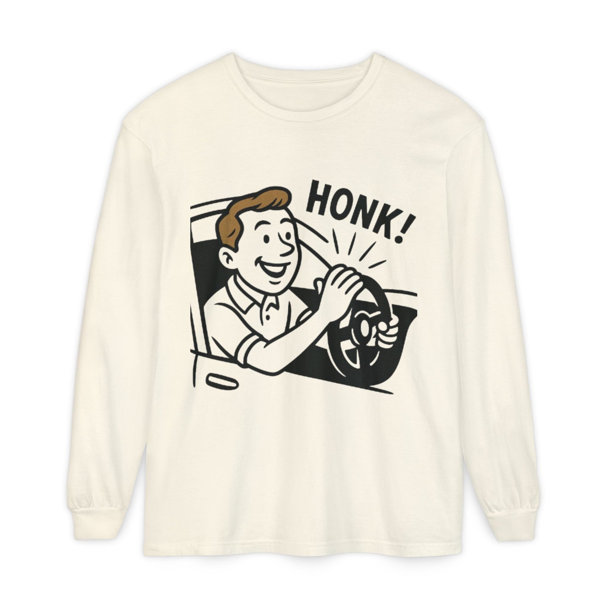 Honk Long Sleeve T-Shirt, Funny Car Enthusiast Tee, Gift for Drivers, Unisex Graphic Shirt, Casual Wear, Auto Humor Tee