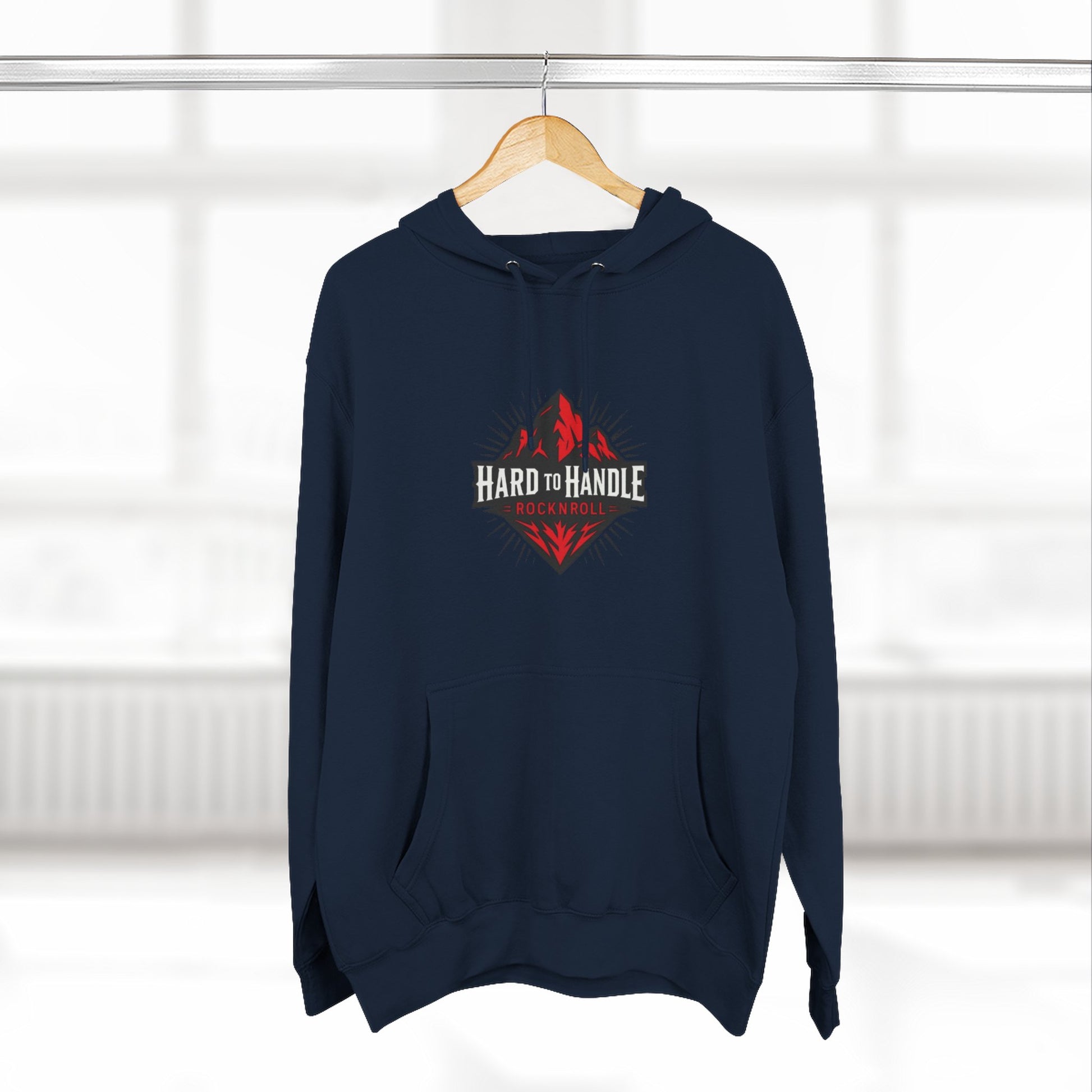 Rock On Fleece Hoodie - A Hard to Handle Design, Music Lover Gift, Cozy Layer, Festival Wear, Gift for Guitarists