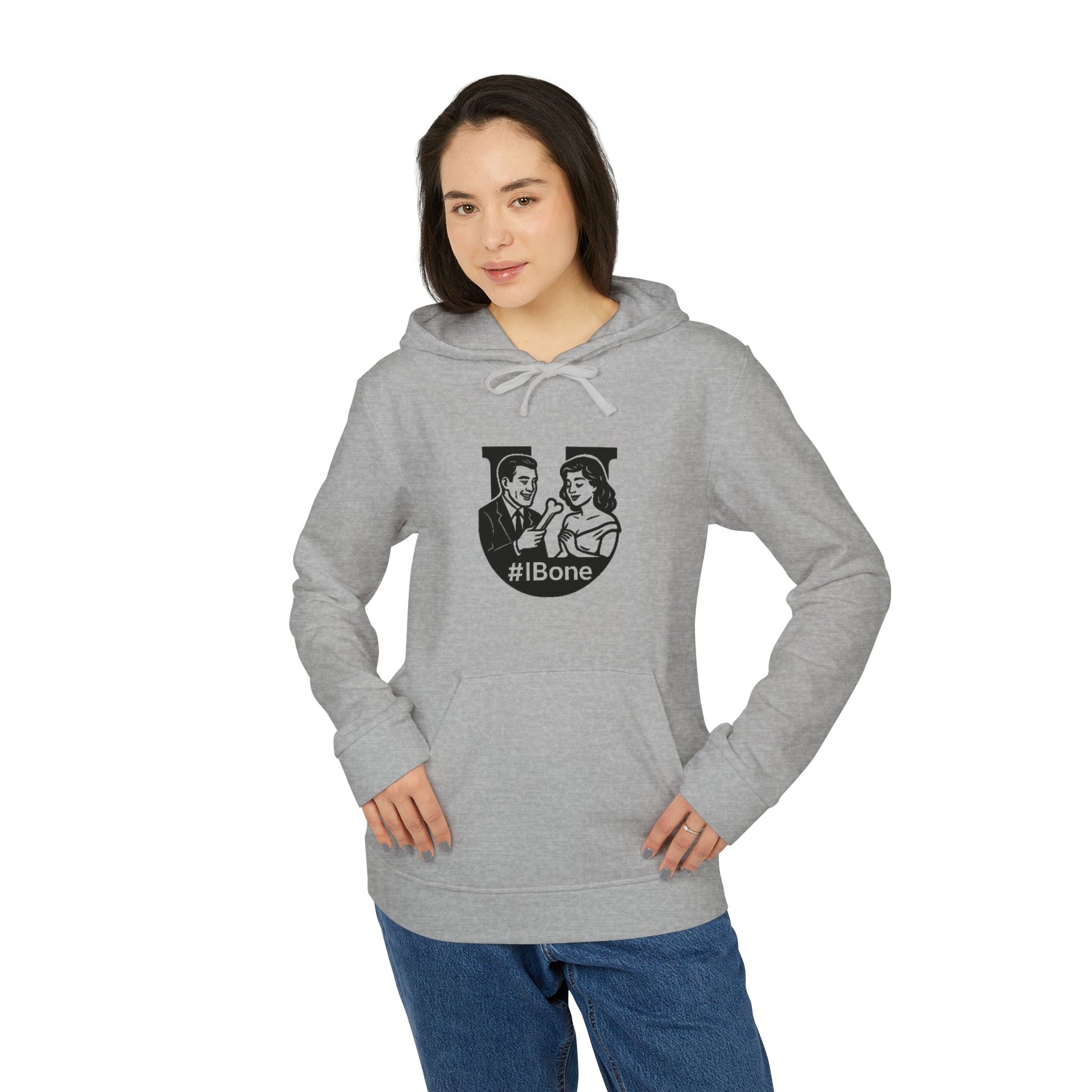 Unisex Fleece Hoodie with #IBone Graphic, Cozy Casual Wear for Everyday, Gift for Friends, Perfect for Events, Sportswear