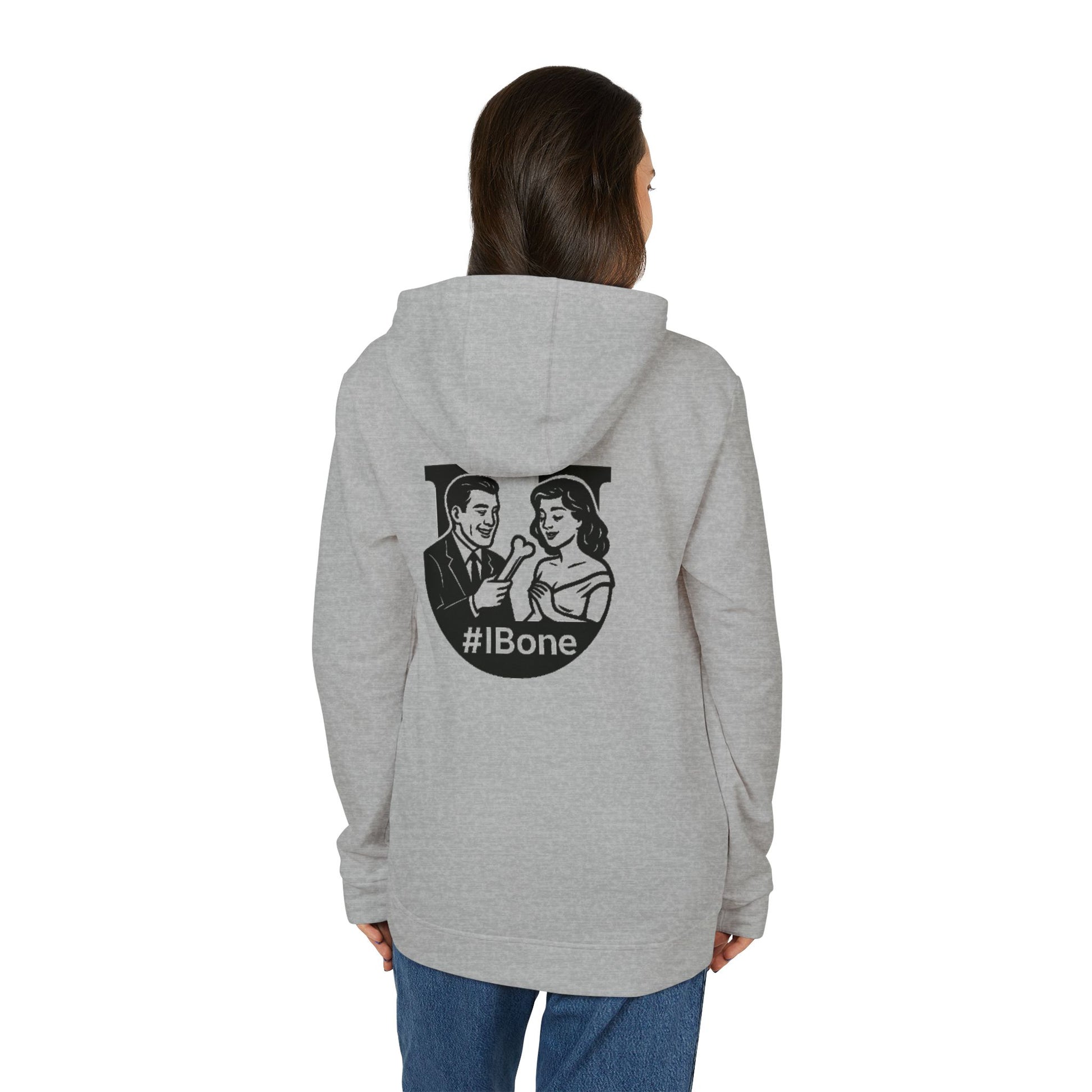 Unisex Fleece Hoodie with #IBone Graphic, Cozy Casual Wear for Everyday, Gift for Friends, Perfect for Events, Sportswear