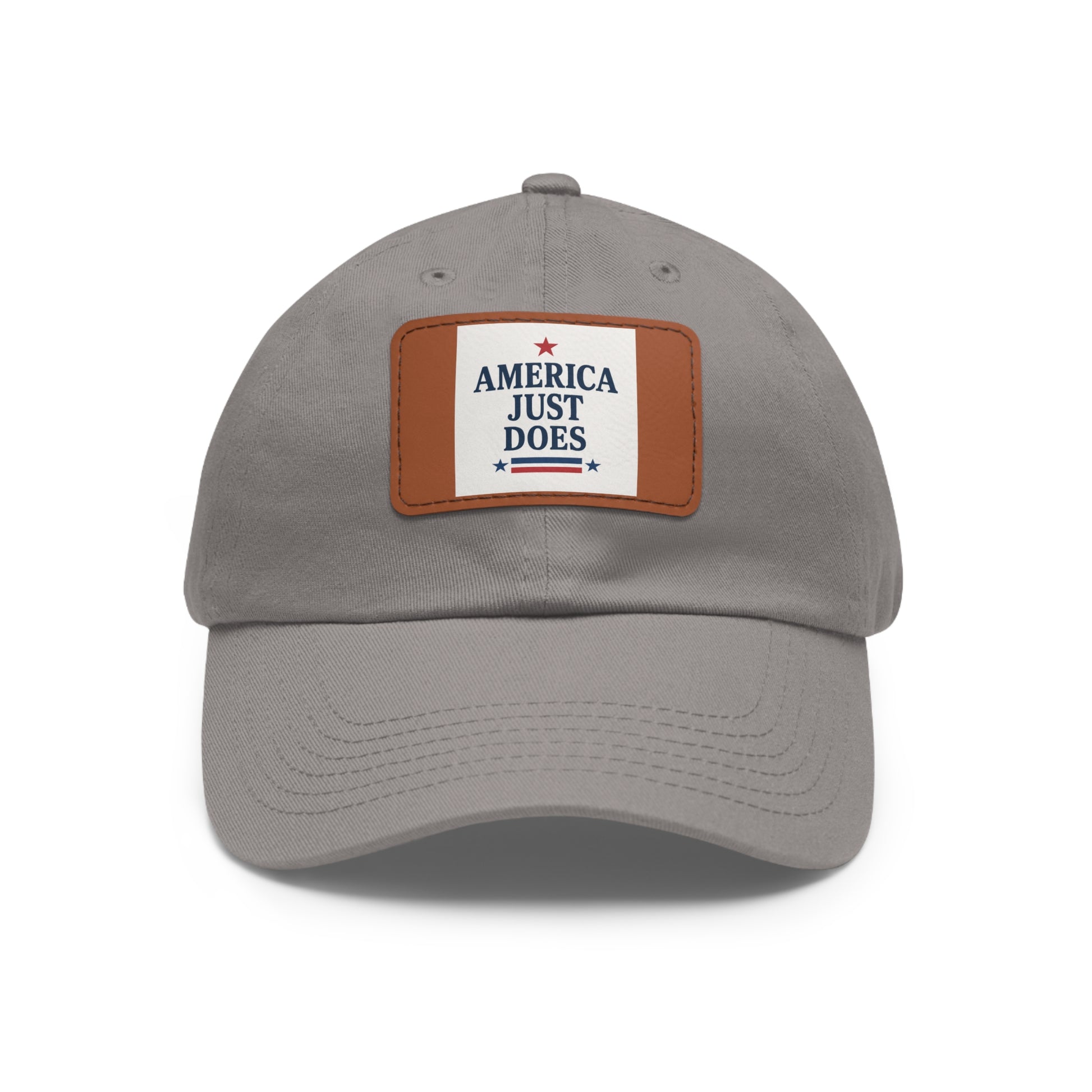Patriotic Dad Hat with Leather Patch, Casual Cap, American Pride Accessory, Unique Gift for Dad, Summer Style Headwear