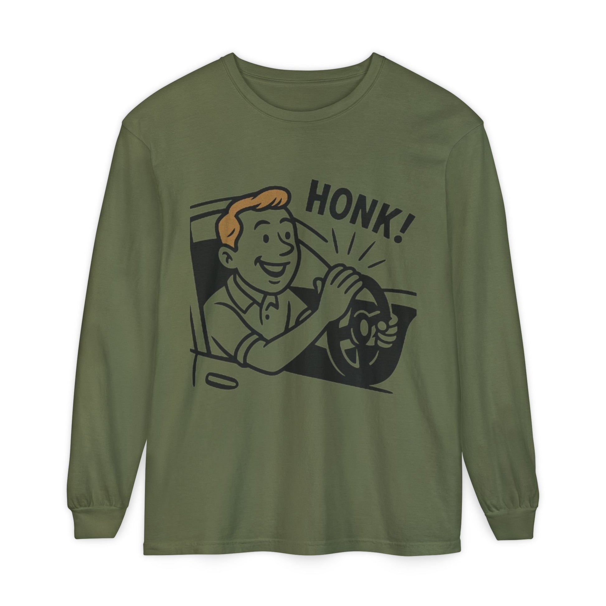 Honk Long Sleeve T-Shirt, Funny Car Enthusiast Tee, Gift for Drivers, Unisex Graphic Shirt, Casual Wear, Auto Humor Tee