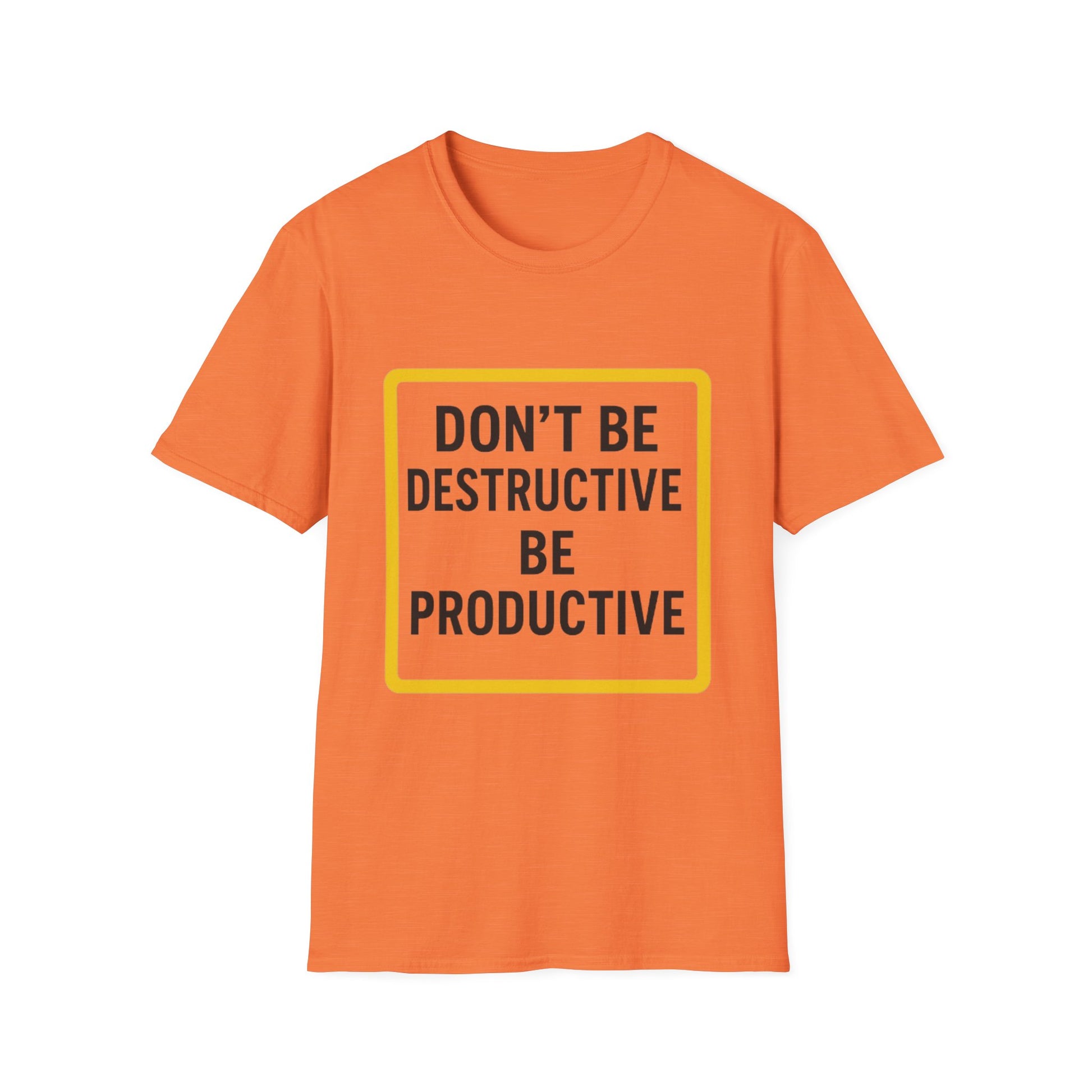 Motivational Unisex T-Shirt - 'Don't Be Destructive, Be Productive' - Casual Wear, Gift Idea, Inspirational Apparel, Self-Improvement [...]
