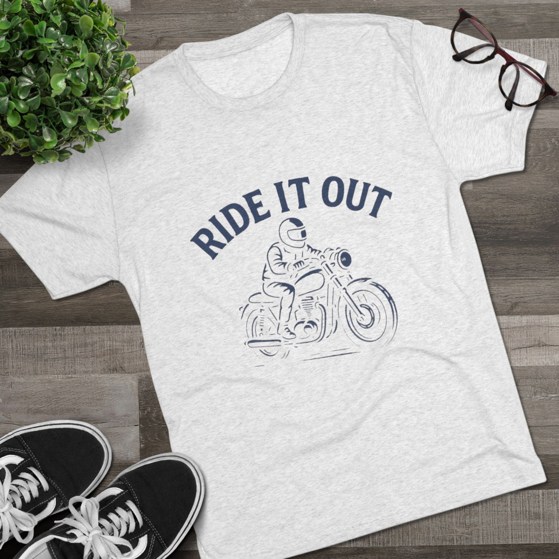 Vintage Motorcycle Ride It Out Tee, Unisex Crew Shirt, Biker Gift, Adventure Tee, Casual Wear, Outdoor Enthusiast T-Shirt
