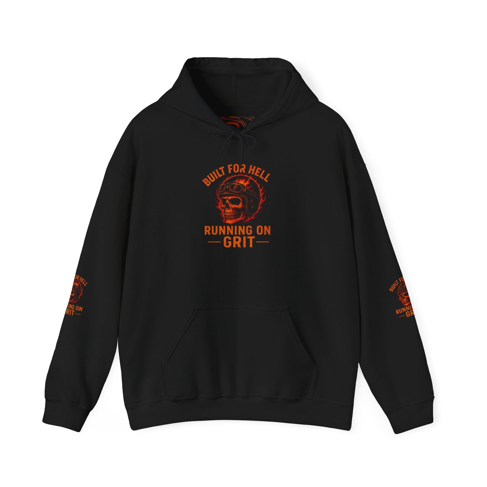 Built for Hell Hoodie - Unisex Heavy Blend Sweatshirt, Grit Motivation Apparel, Outdoorsy Gift, Casual Wear, Workout Hoodie