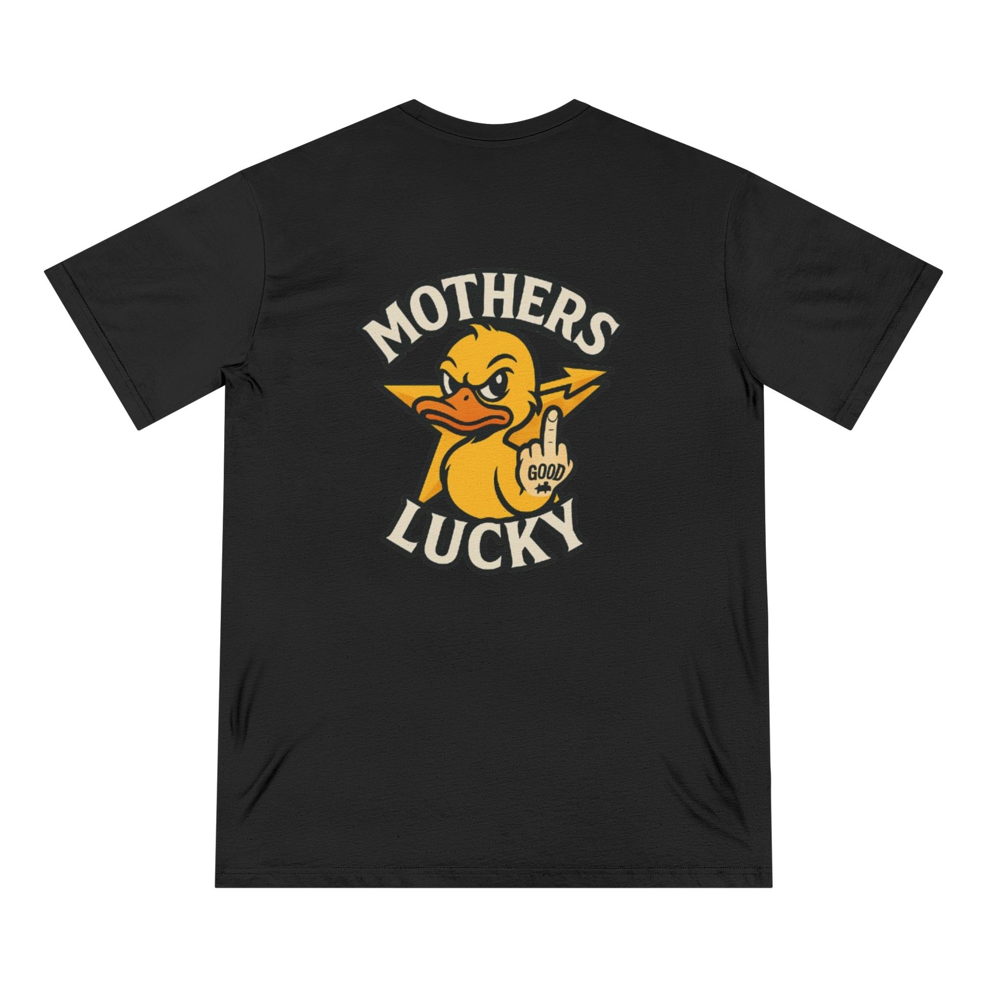 Organic Graphic Tee, Humorous T-shirt for Everyday Wear, Lucky Duck and Good Vibes Shirt, Perfect Gift for Friends, Casual Summer Outfit