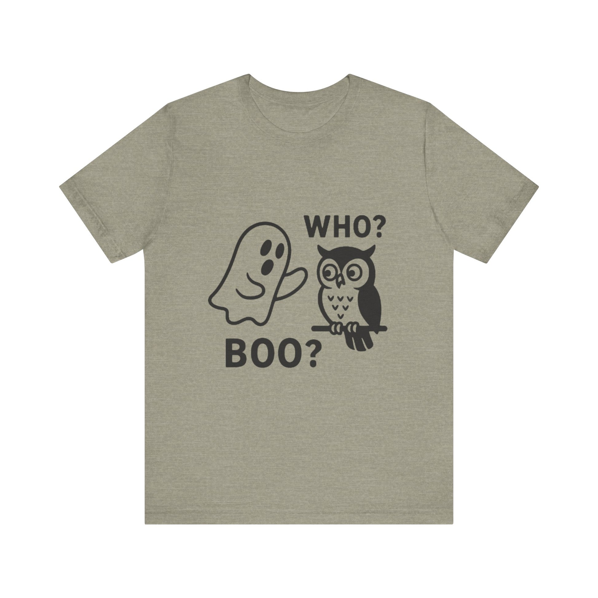 Halloween Who Boo? Unisex Tee, Ghosts and Owls Shirt, Funny Halloween T-Shirt, Spooky Gift, Autumn Apparel, Cute Halloween Outfit