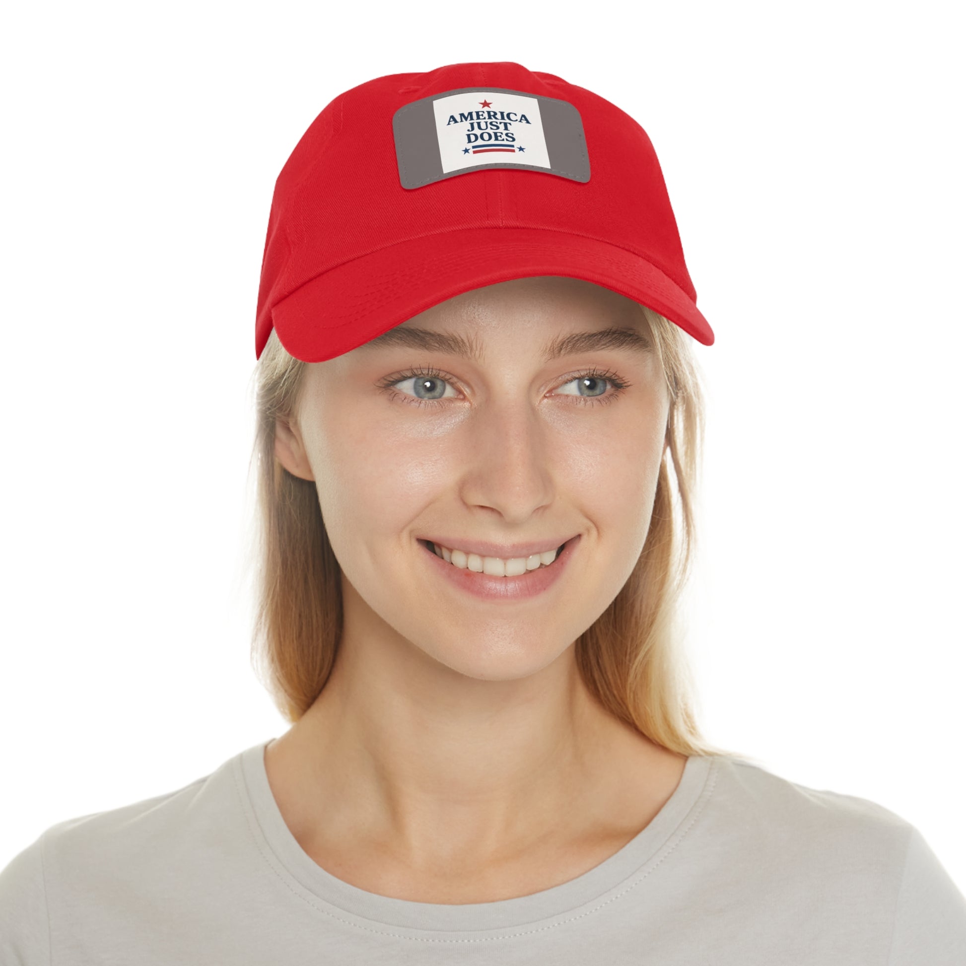 Patriotic Dad Hat with Leather Patch, Casual Cap, American Pride Accessory, Unique Gift for Dad, Summer Style Headwear