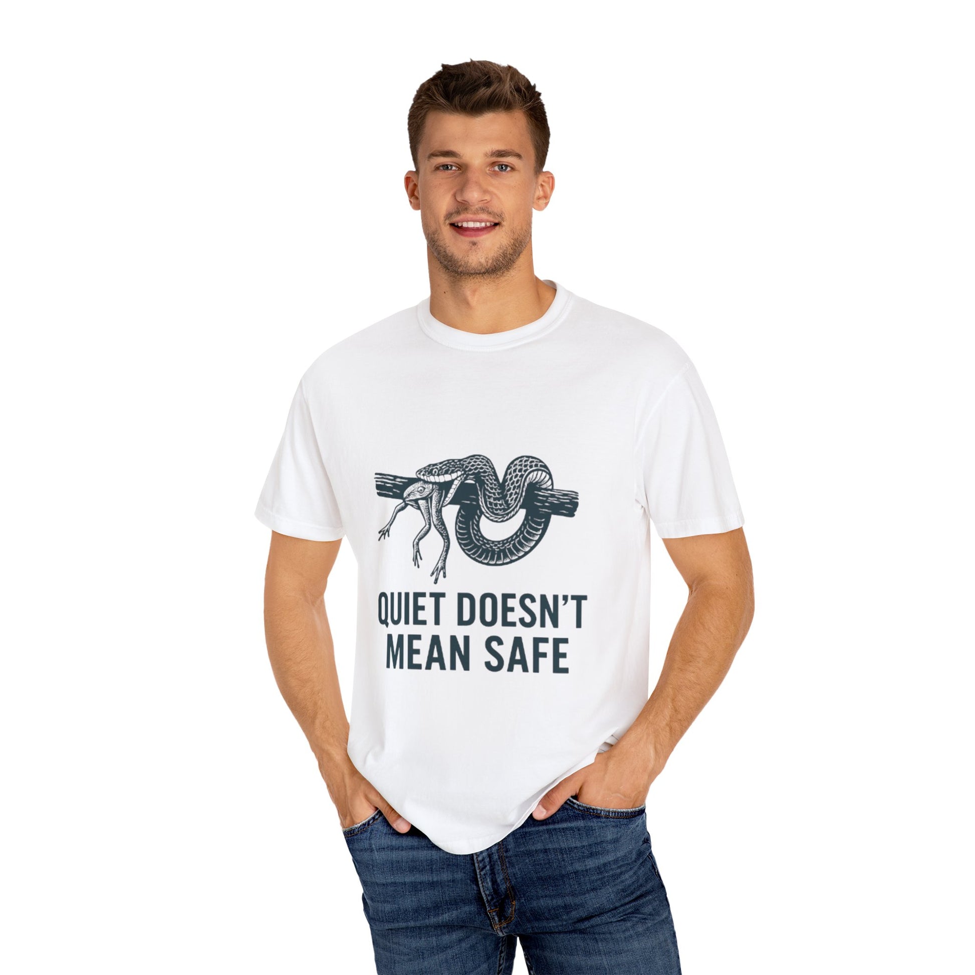 Snake and Frog Unisex T-Shirt - Nature Lover Gift, Adventure Apparel, Unique Graphic Tee, Eco-Friendly Fashion, Wildlife Enthusiast Shirt