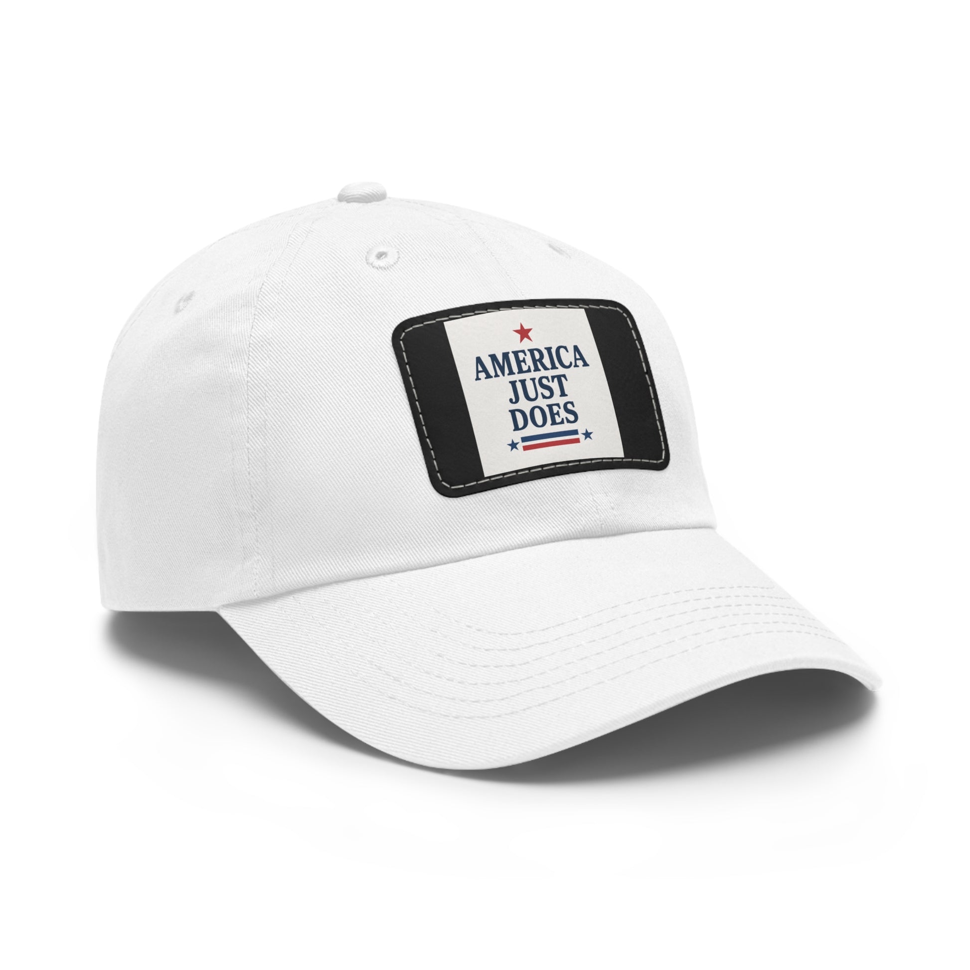 Patriotic Dad Hat with Leather Patch, Casual Cap, American Pride Accessory, Unique Gift for Dad, Summer Style Headwear