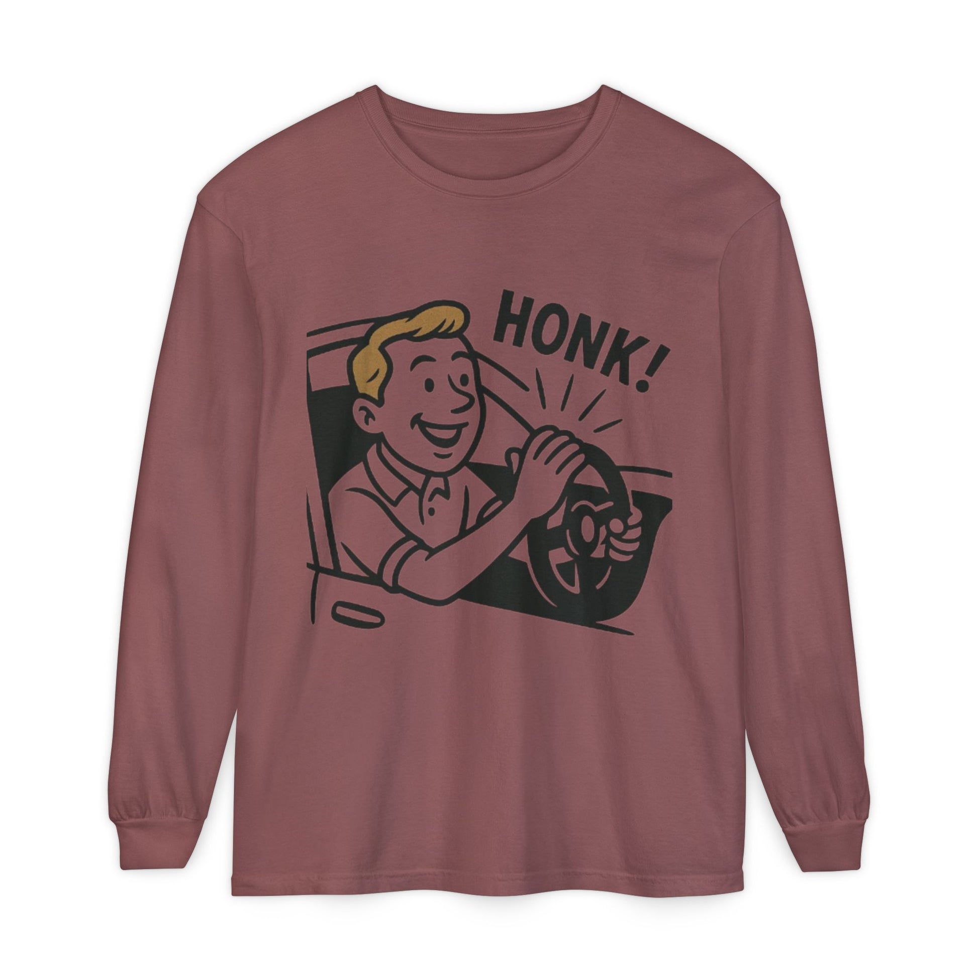 Honk Long Sleeve T-Shirt, Funny Car Enthusiast Tee, Gift for Drivers, Unisex Graphic Shirt, Casual Wear, Auto Humor Tee