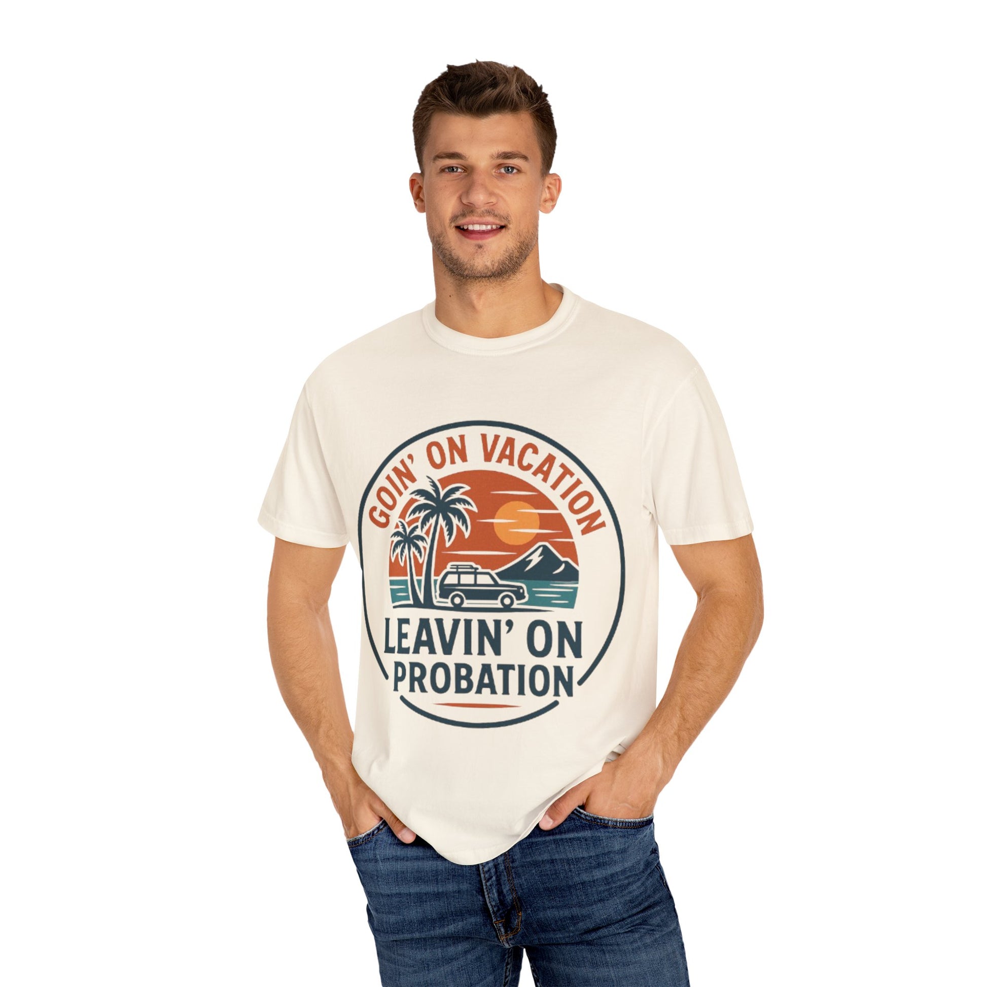 Vacation Vibes Graphic Tee - Goin' on Vacation, Leavin' on Probation, Gift for Travelers, Summer T-Shirt, Fun Casual Wear, Unisex Apparel