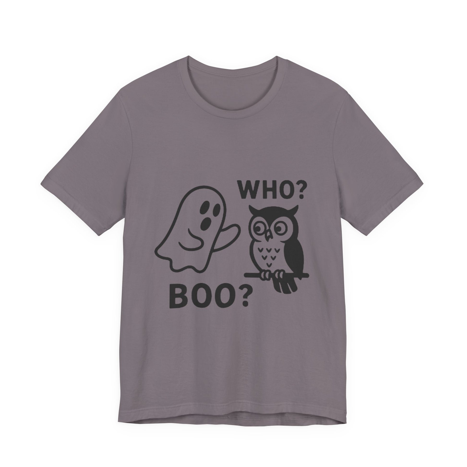 Halloween Who Boo? Unisex Tee, Ghosts and Owls Shirt, Funny Halloween T-Shirt, Spooky Gift, Autumn Apparel, Cute Halloween Outfit
