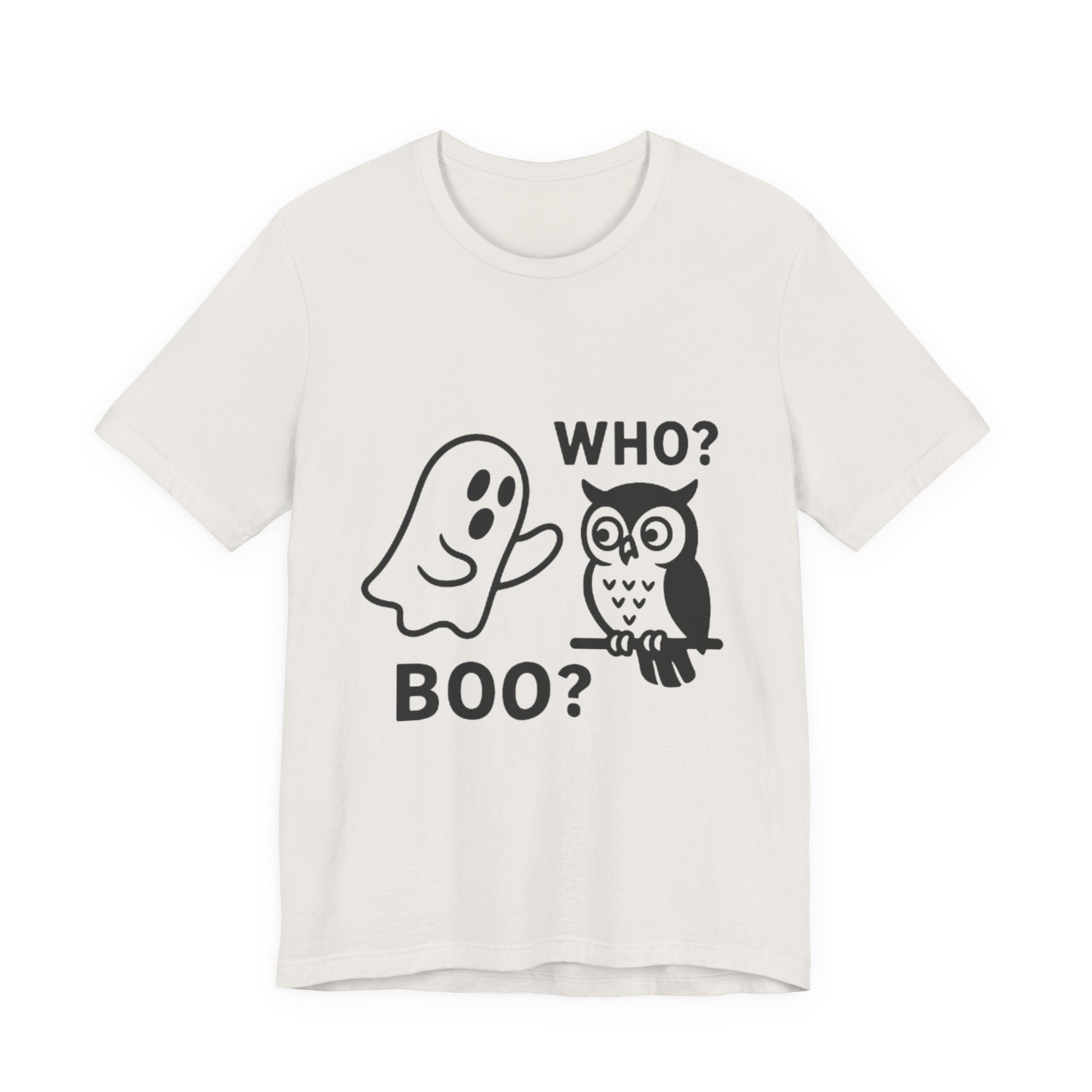 Halloween Who Boo? Unisex Tee, Ghosts and Owls Shirt, Funny Halloween T-Shirt, Spooky Gift, Autumn Apparel, Cute Halloween Outfit