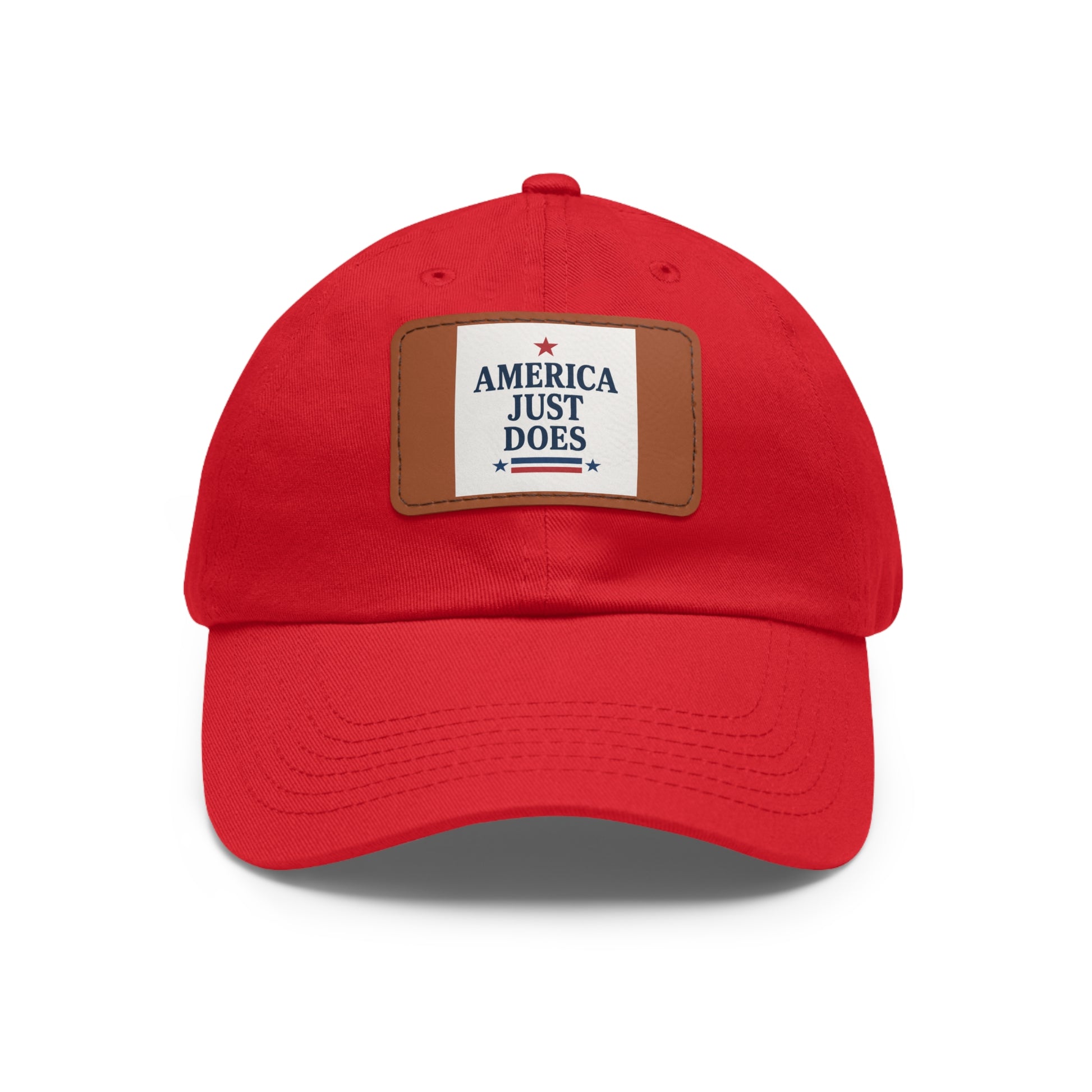 Patriotic Dad Hat with Leather Patch, Casual Cap, American Pride Accessory, Unique Gift for Dad, Summer Style Headwear