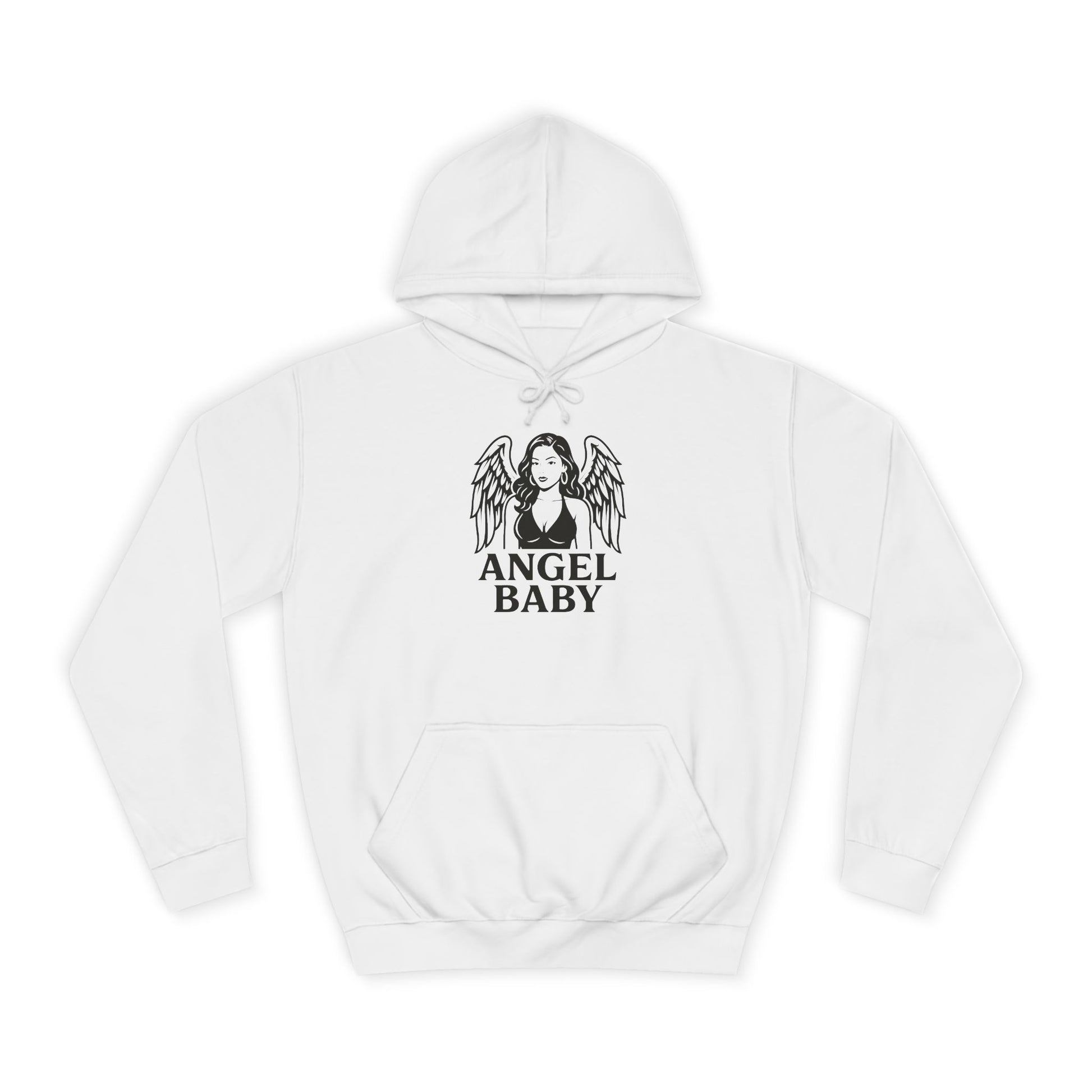 Angel Baby Unisex College Hoodie, Casual Streetwear, Gift for College Students, Fall Fashion, Unique Graphic Sweatshirt, Cozy Lounge Hoodie