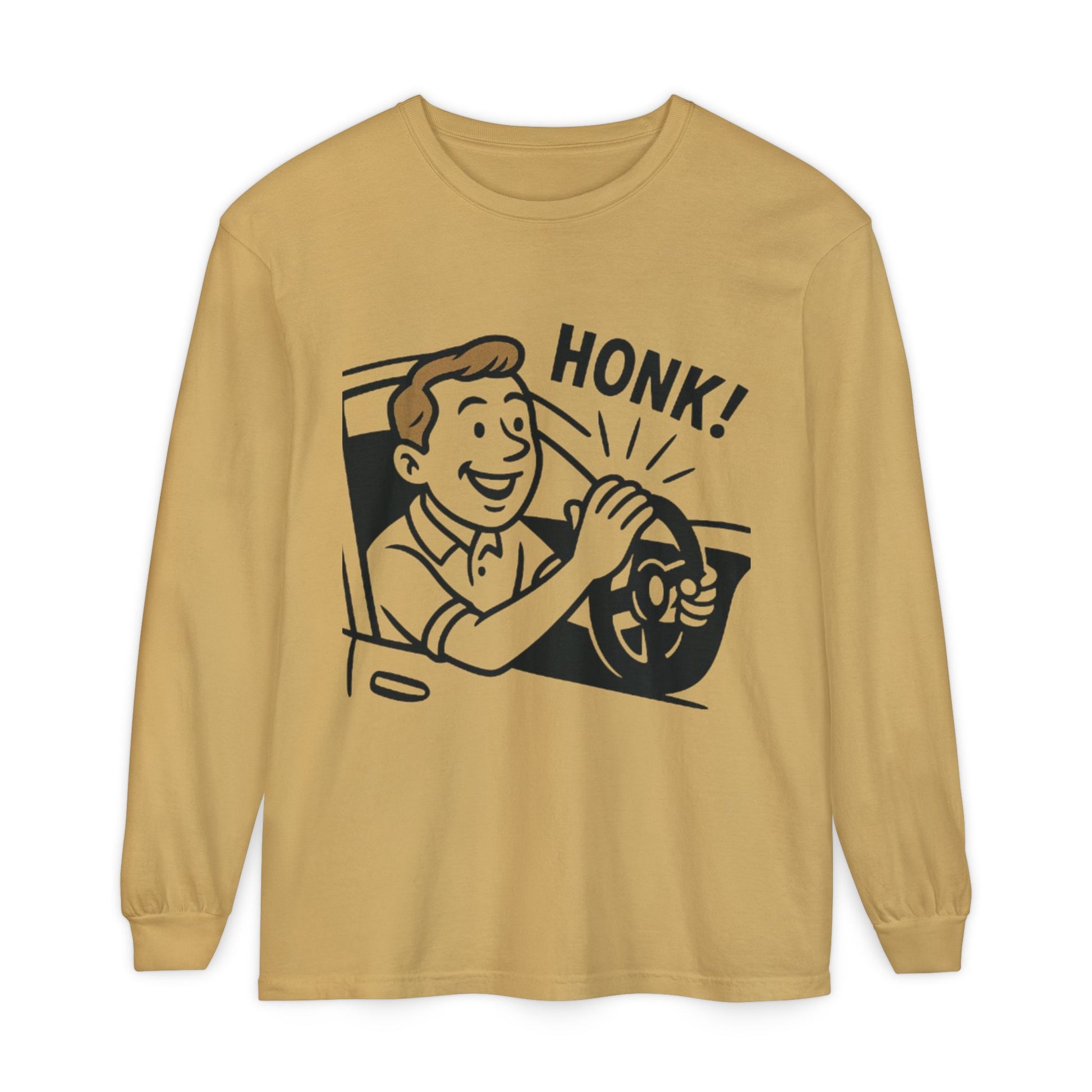 Honk Long Sleeve T-Shirt, Funny Car Enthusiast Tee, Gift for Drivers, Unisex Graphic Shirt, Casual Wear, Auto Humor Tee