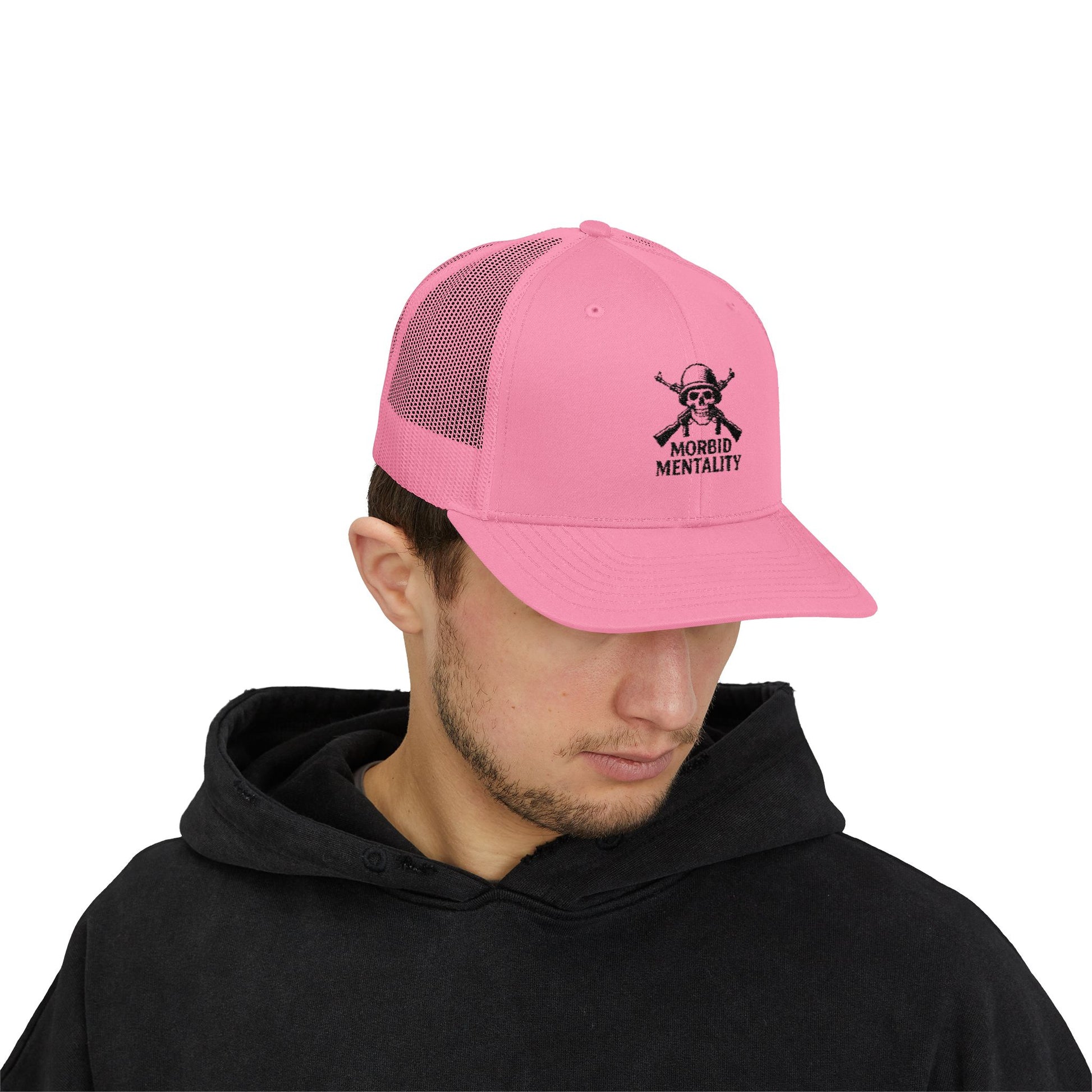 Morbid Mentality Snapback Trucker Cap | Gothic Style, Unique Gift for Trendsetters, Perfect for Casual Outings, Festivals, and More