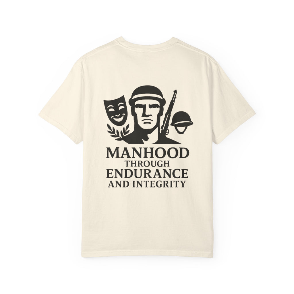 Inspirational Unisex T-Shirt: Manhood Through Endurance and Integrity, Gift for Dads, Motivational Apparel, Everyday Wear, Men's T-Shirt