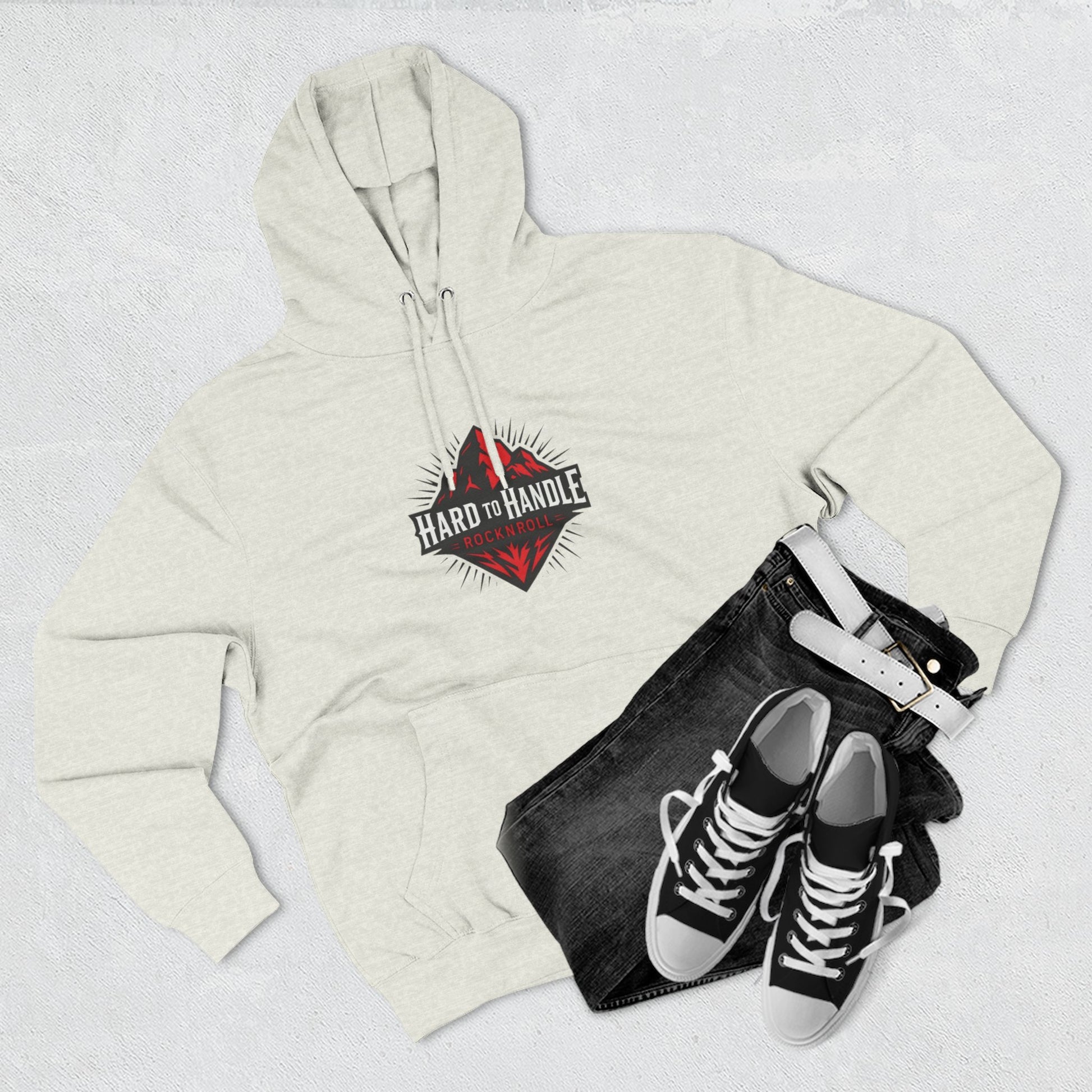 Rock On Fleece Hoodie - A Hard to Handle Design, Music Lover Gift, Cozy Layer, Festival Wear, Gift for Guitarists