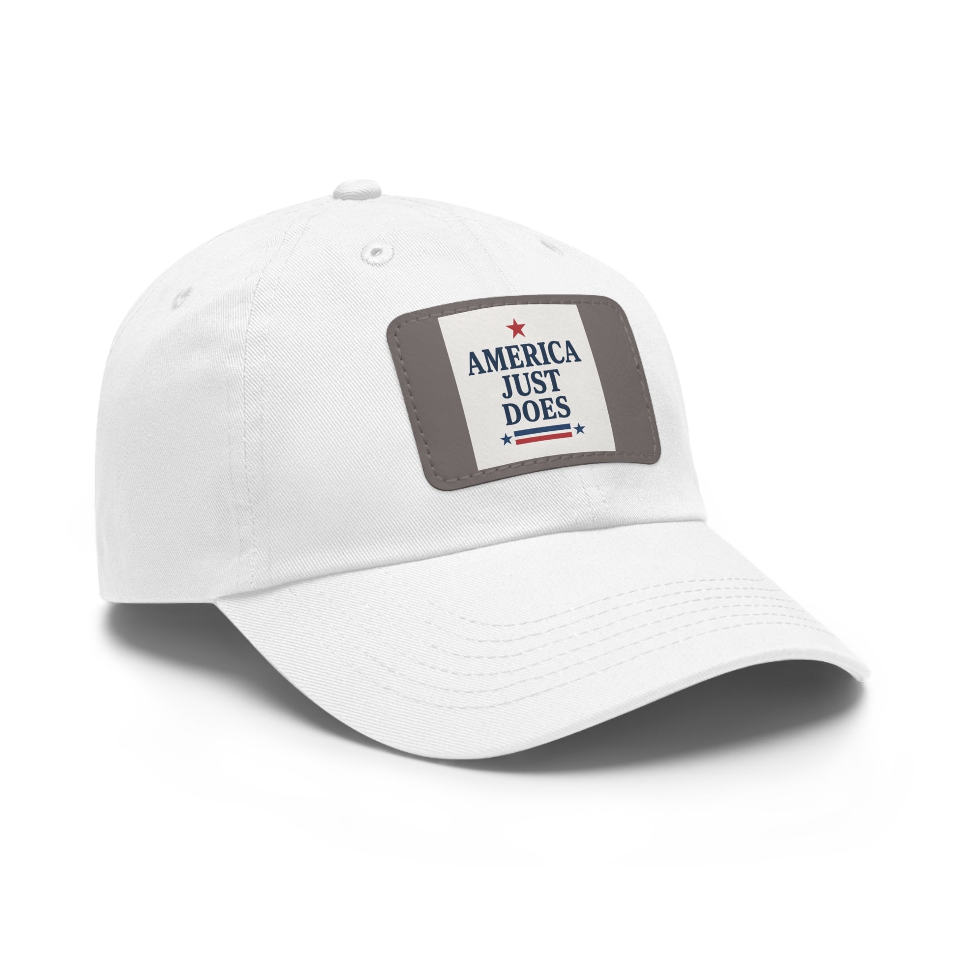 Patriotic Dad Hat with Leather Patch, Casual Cap, American Pride Accessory, Unique Gift for Dad, Summer Style Headwear