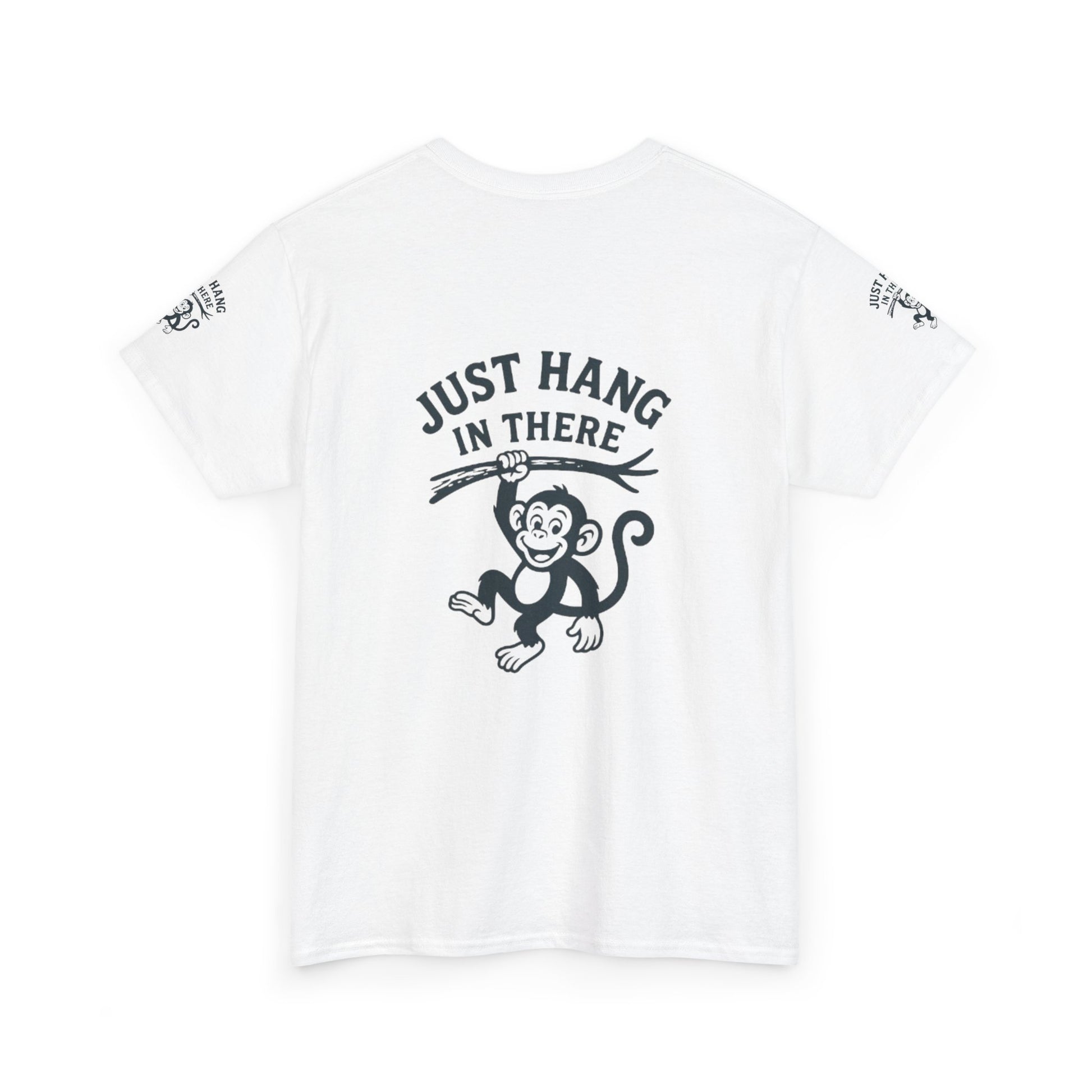 Playful Monkey Motivational Tee, Unisex Heavy Cotton Tee, Funny Quote Shirt, Gift for Animal Lovers, Casual Wear, Cheerful Apparel