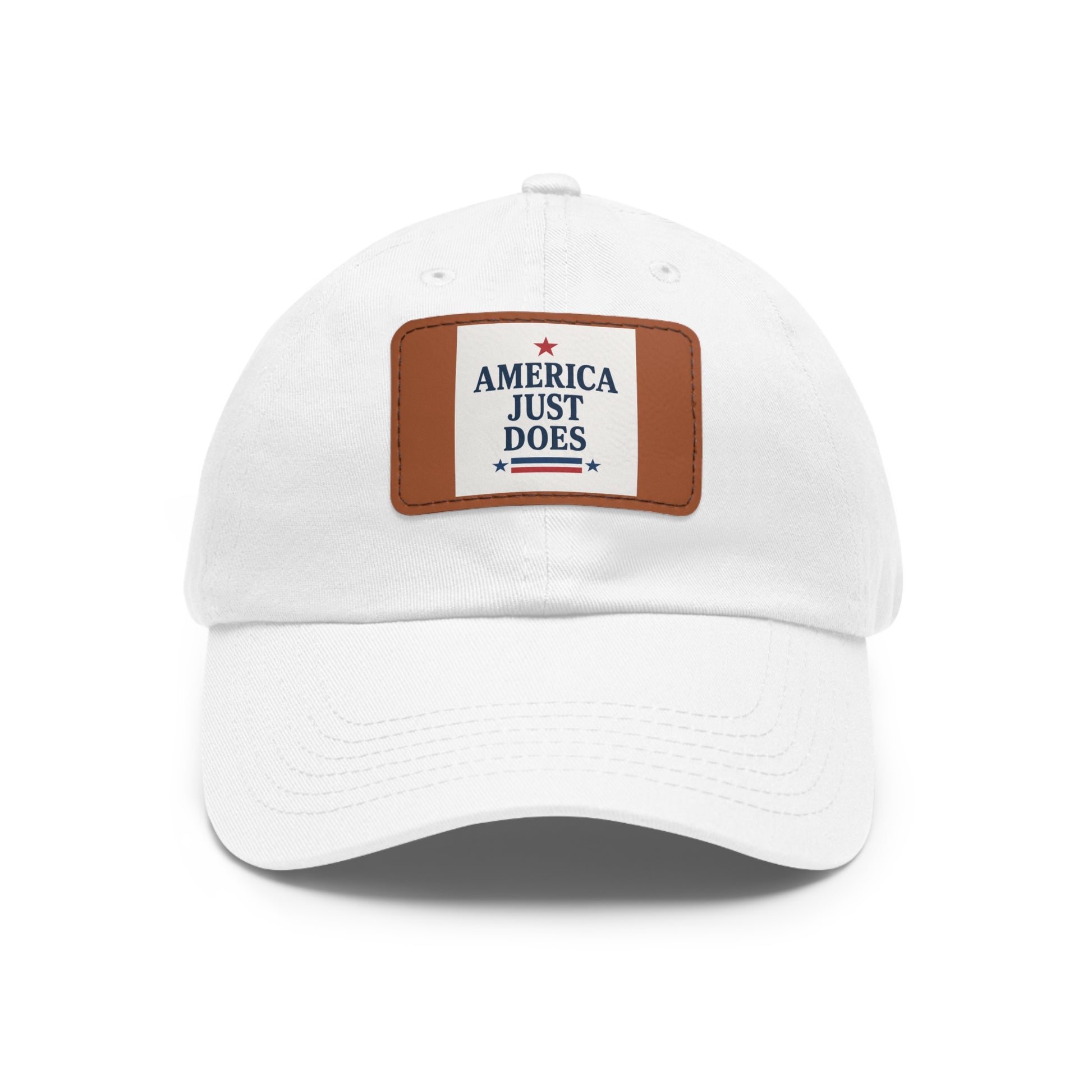 Patriotic Dad Hat with Leather Patch, Casual Cap, American Pride Accessory, Unique Gift for Dad, Summer Style Headwear