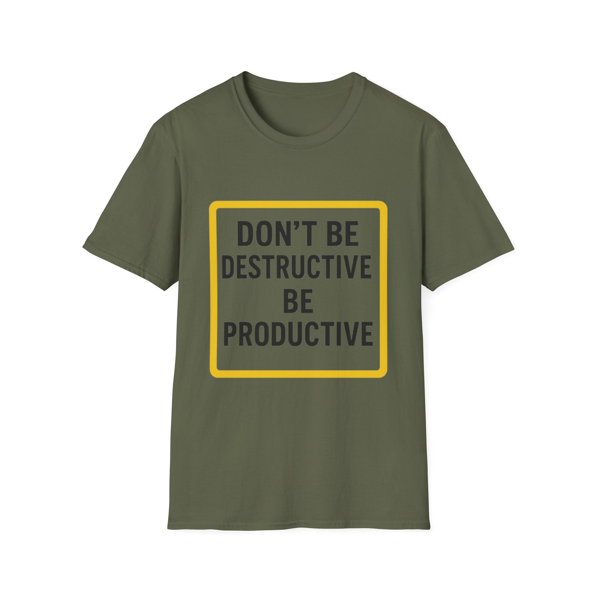Motivational Unisex T-Shirt - 'Don't Be Destructive, Be Productive' - Casual Wear, Gift Idea, Inspirational Apparel, Self-Improvement [...]