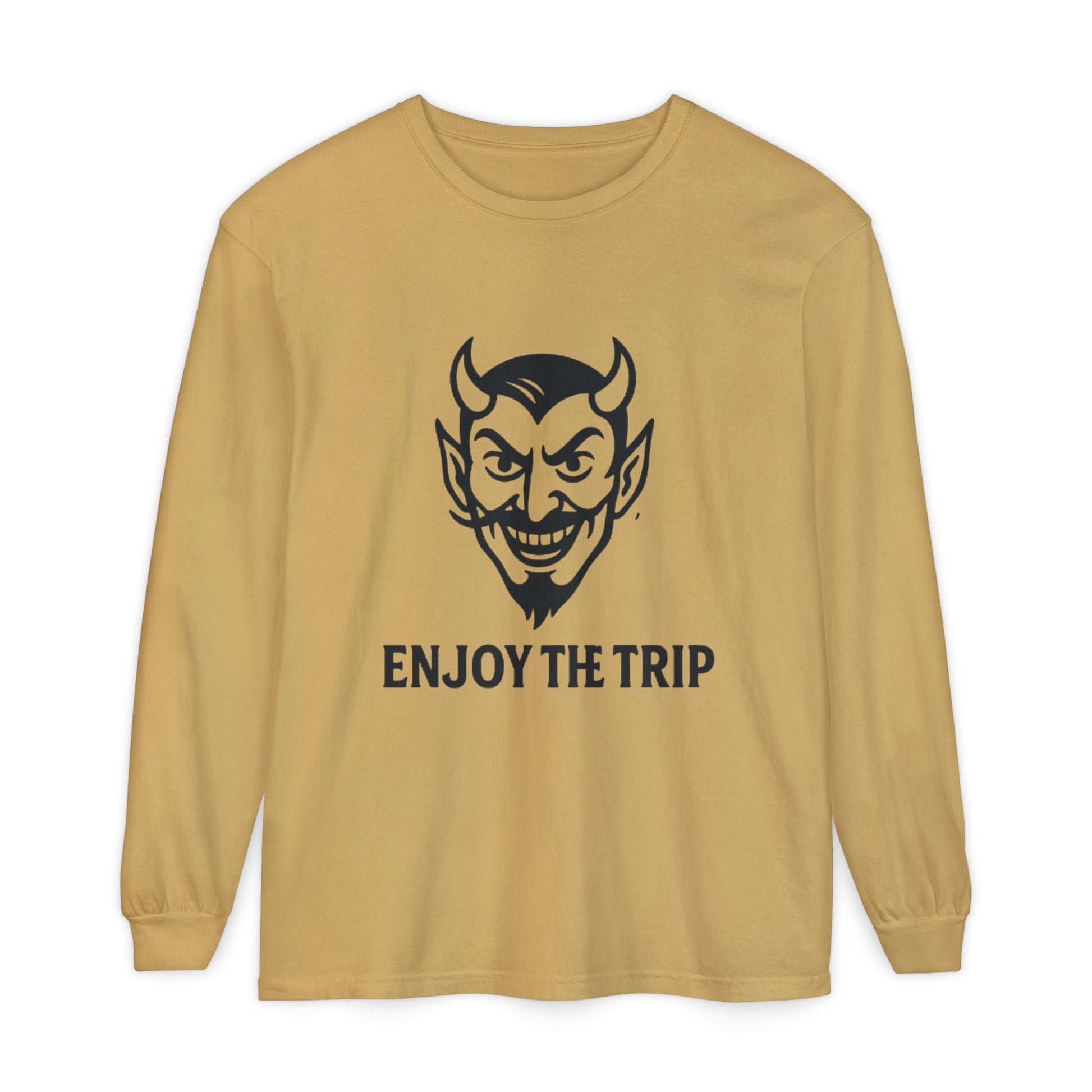 Unisex Long Sleeve Tee - Enjoy the Trip Graphic, Gift for Travelers, Halloween Apparel, Casual Style, Streetwear Essentials