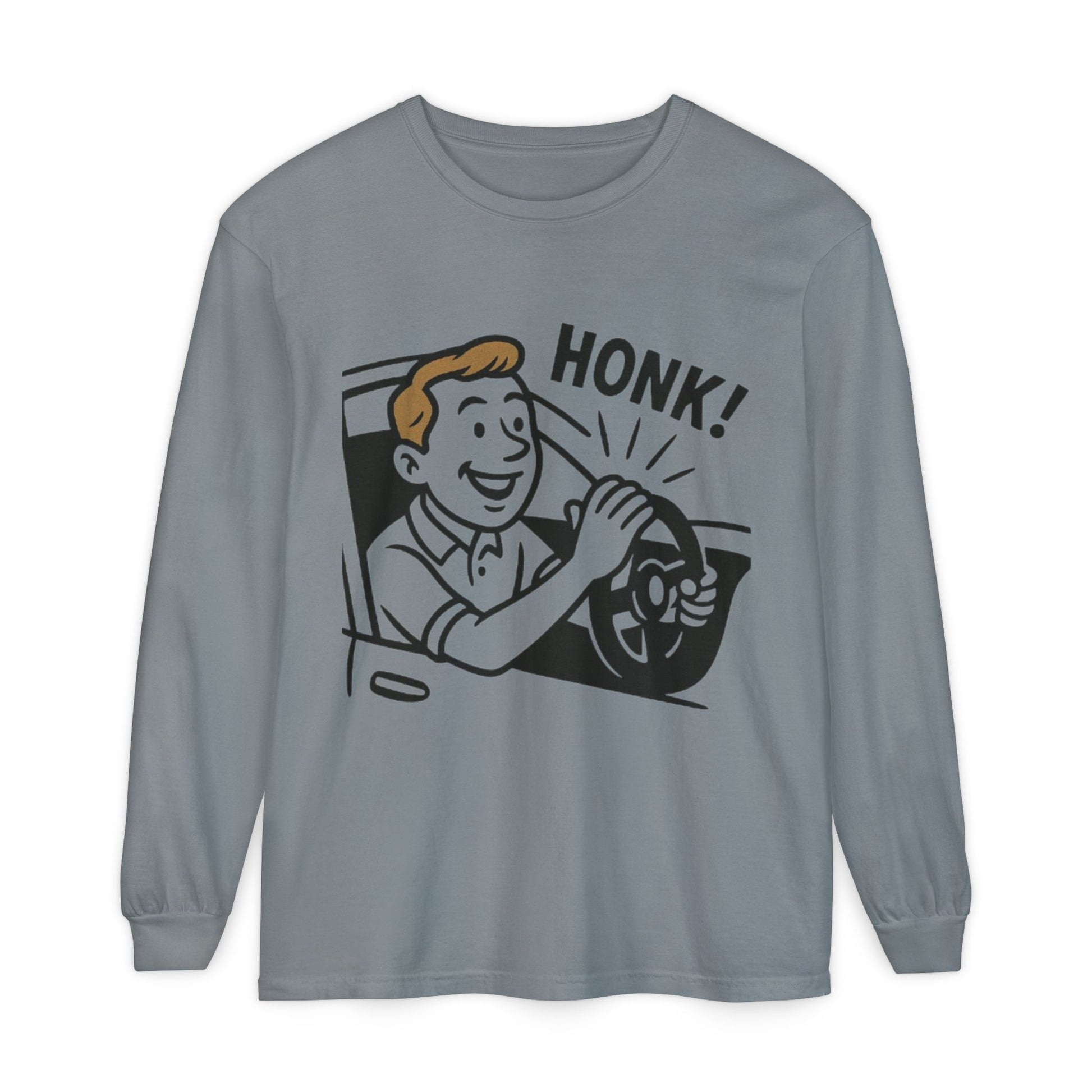 Honk Long Sleeve T-Shirt, Funny Car Enthusiast Tee, Gift for Drivers, Unisex Graphic Shirt, Casual Wear, Auto Humor Tee