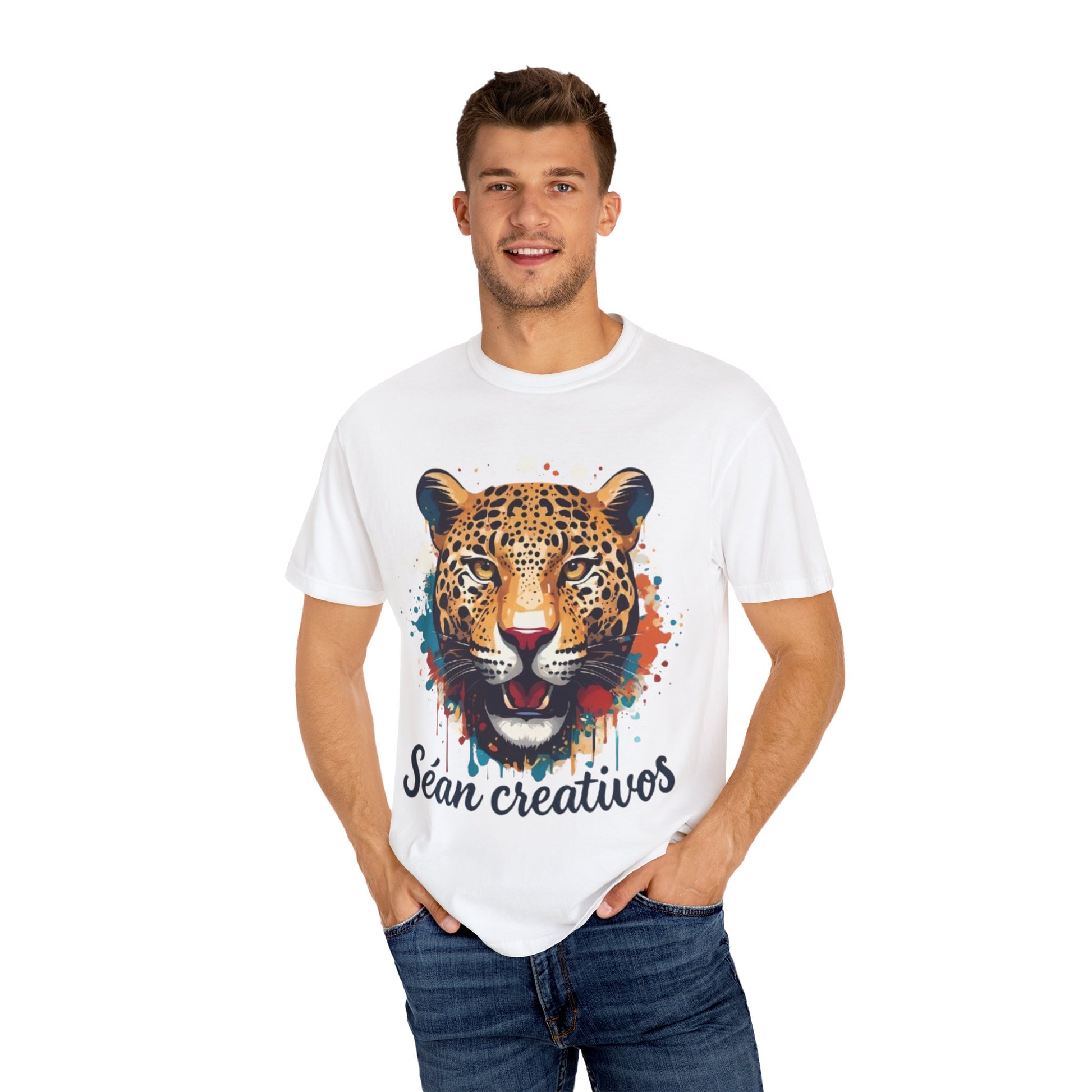 Creative Leopard T-Shirt, Artistic Animal Tee, Unique Gift for Art Lovers, Casual Wear, Trendy Fashion Statement