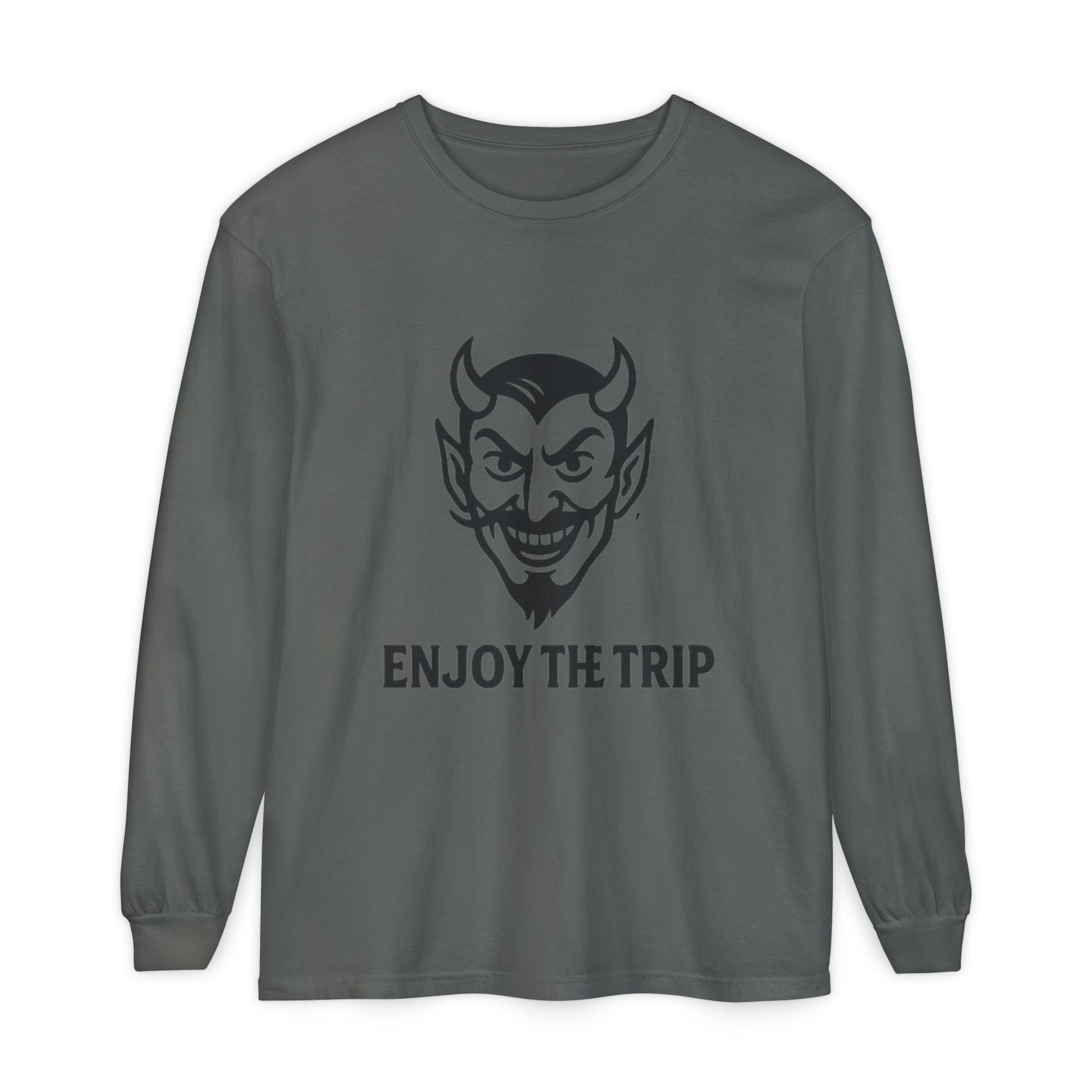 Unisex Long Sleeve Tee - Enjoy the Trip Graphic, Gift for Travelers, Halloween Apparel, Casual Style, Streetwear Essentials
