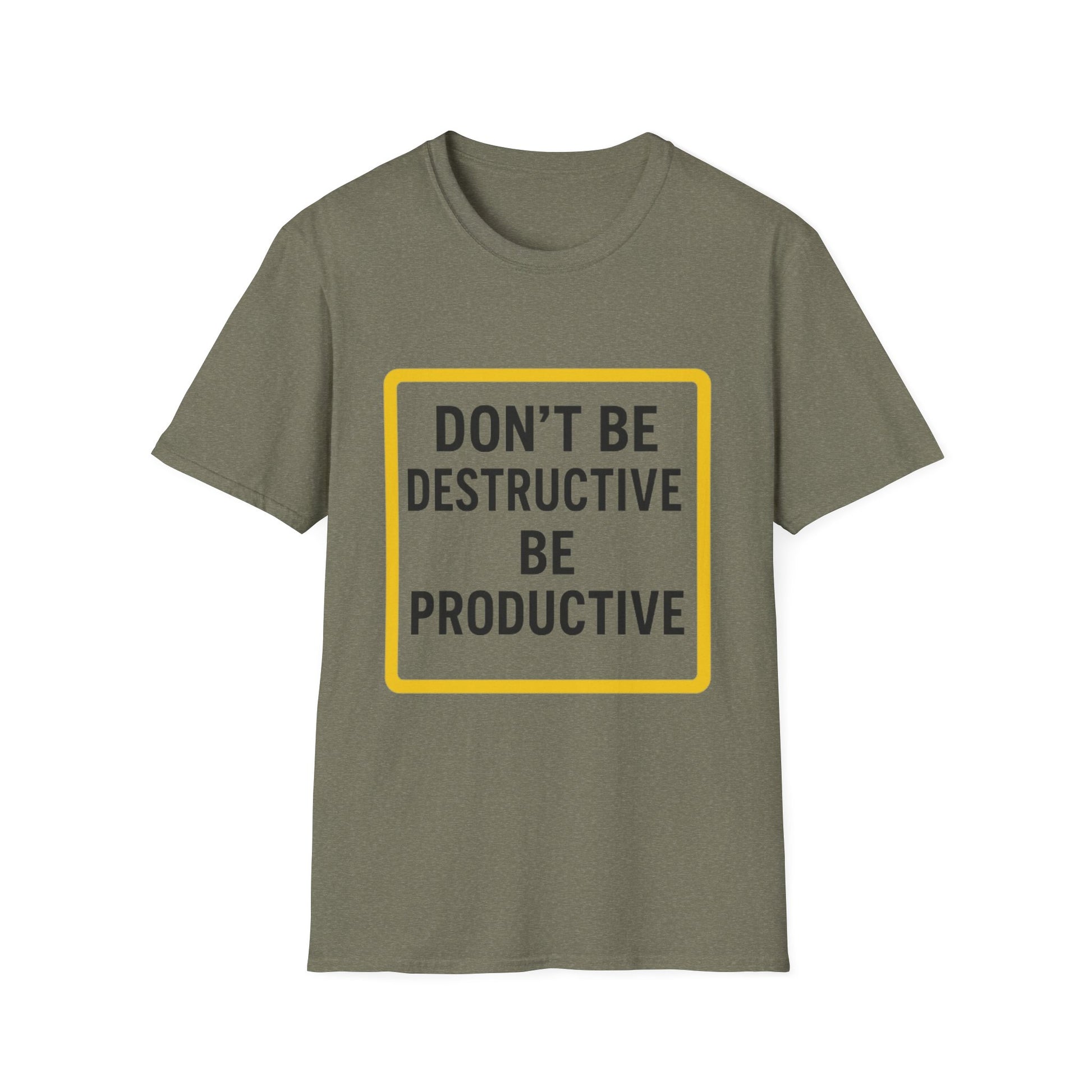Motivational Unisex T-Shirt - 'Don't Be Destructive, Be Productive' - Casual Wear, Gift Idea, Inspirational Apparel, Self-Improvement [...]
