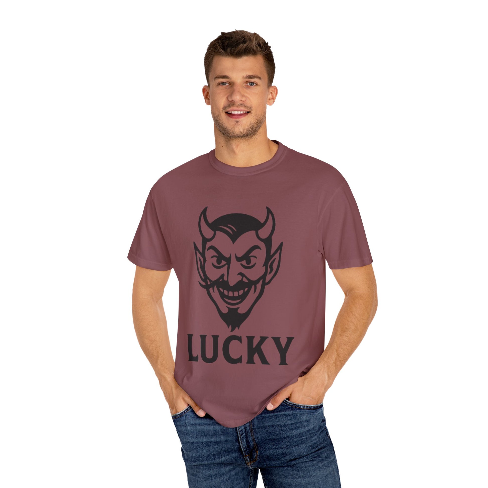 Lucky Devil Graphic Unisex T-Shirt, Spooky Style Tee, Halloween Apparel, Gift for Friends, Casual Wear