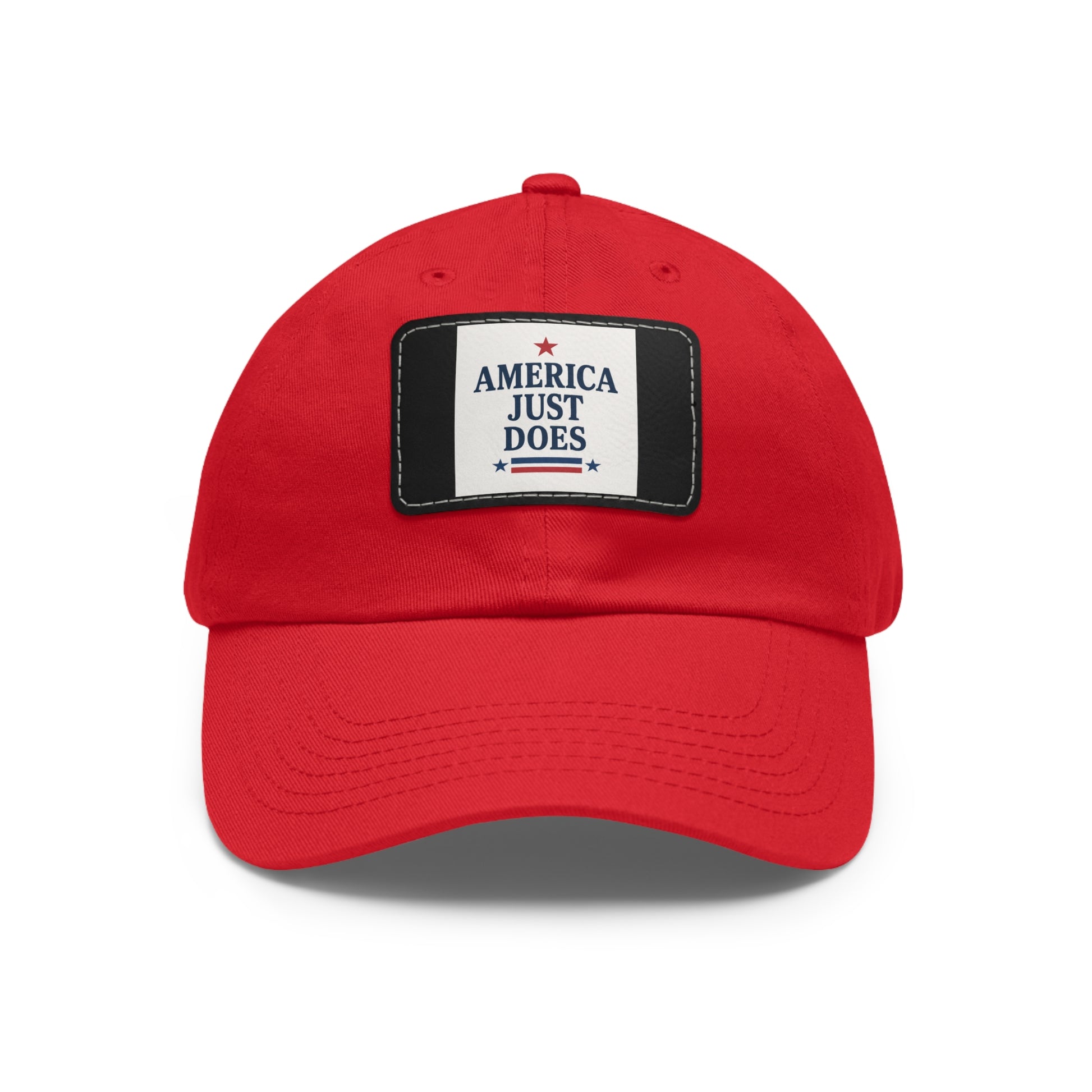Patriotic Dad Hat with Leather Patch, Casual Cap, American Pride Accessory, Unique Gift for Dad, Summer Style Headwear