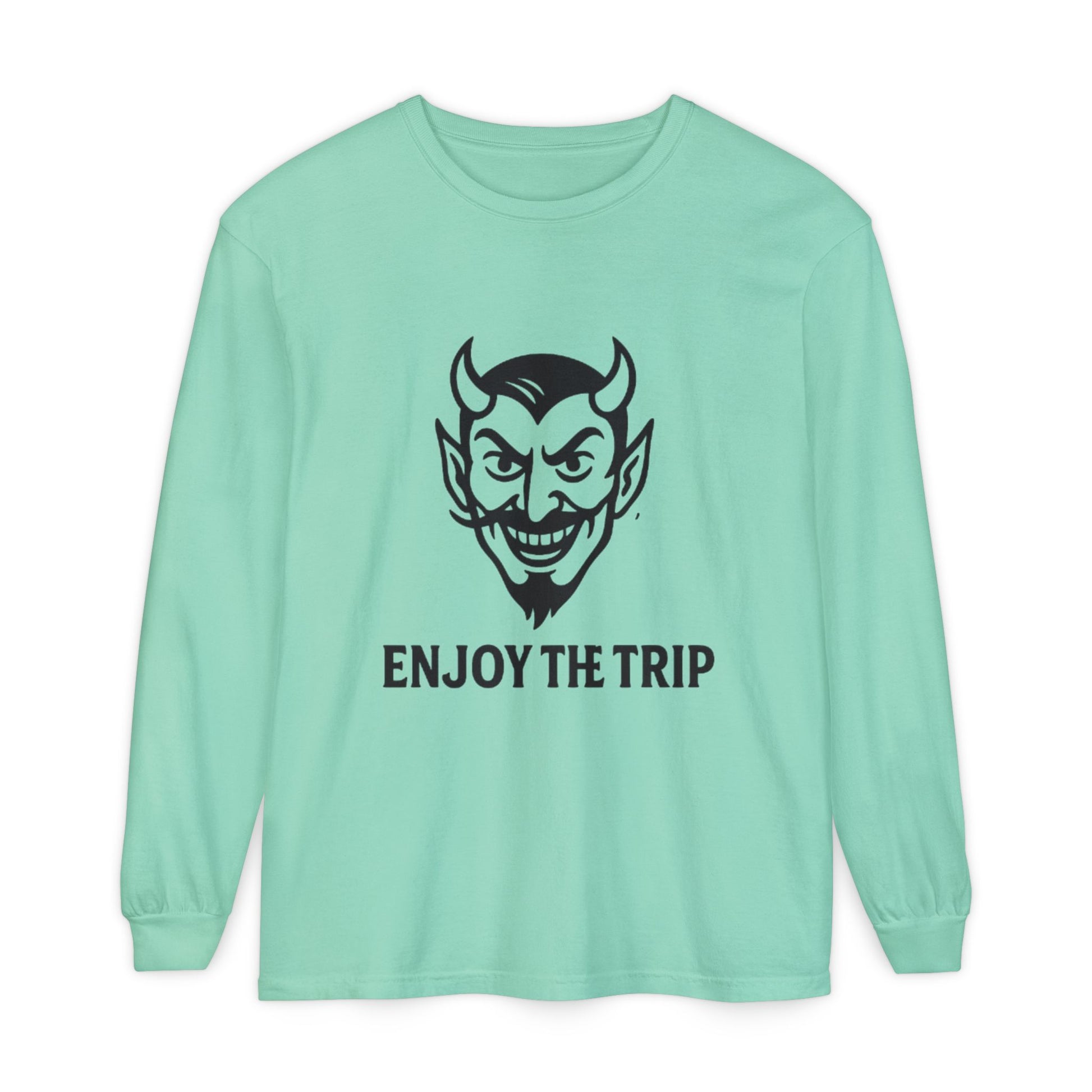 Unisex Long Sleeve Tee - Enjoy the Trip Graphic, Gift for Travelers, Halloween Apparel, Casual Style, Streetwear Essentials