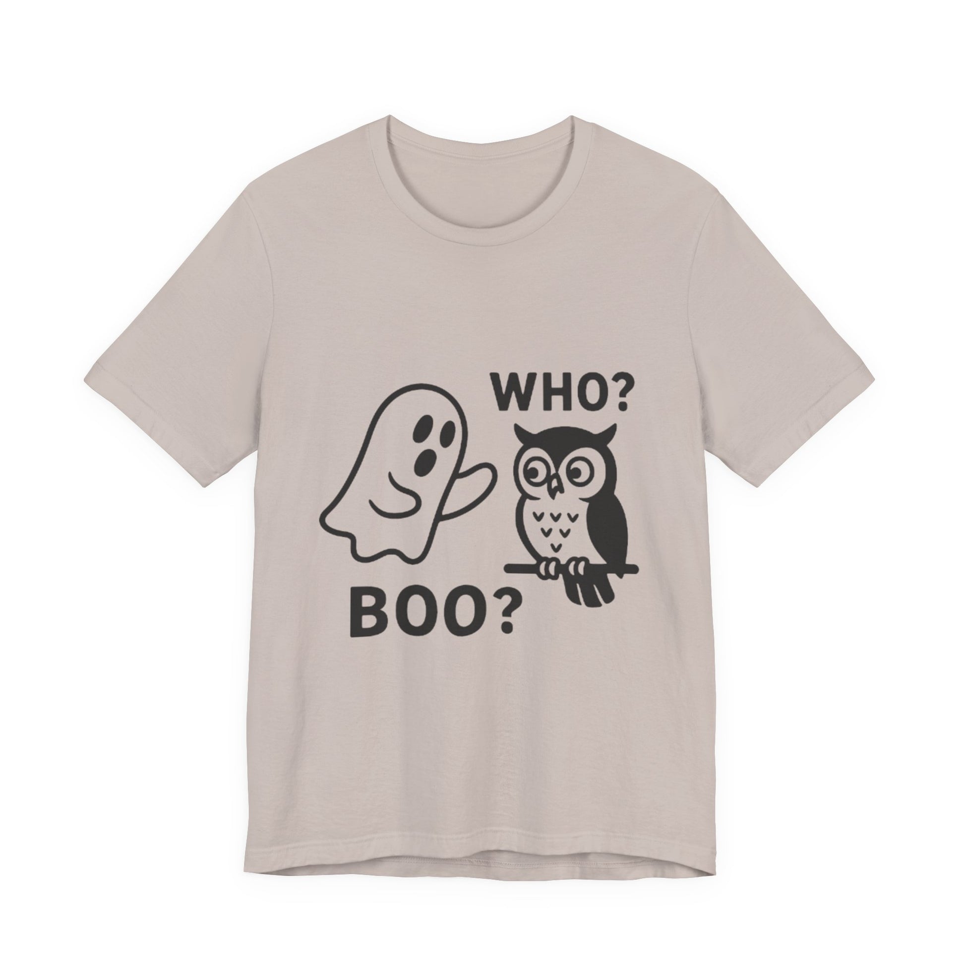 Halloween Who Boo? Unisex Tee, Ghosts and Owls Shirt, Funny Halloween T-Shirt, Spooky Gift, Autumn Apparel, Cute Halloween Outfit