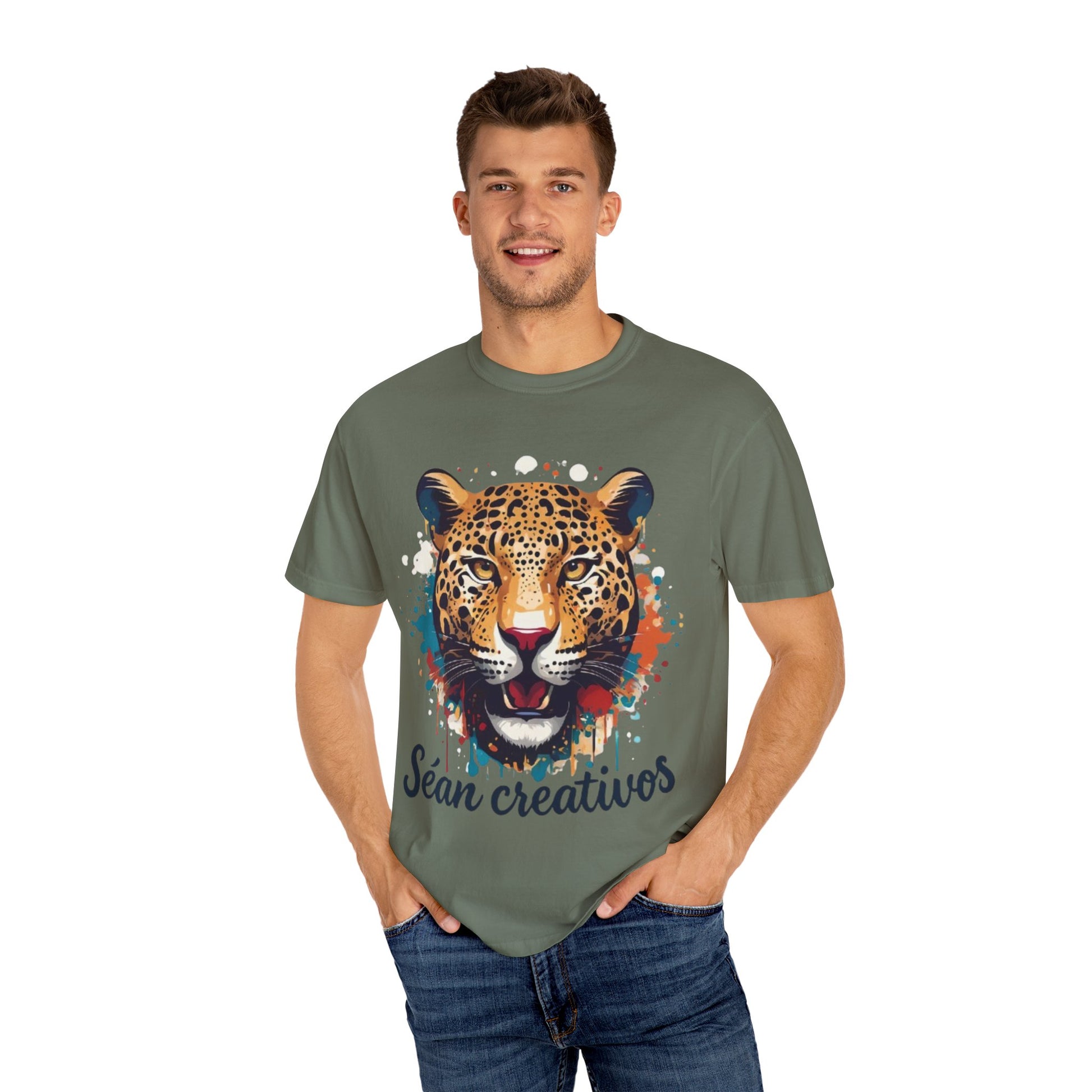 Creative Leopard T-Shirt, Artistic Animal Tee, Unique Gift for Art Lovers, Casual Wear, Trendy Fashion Statement