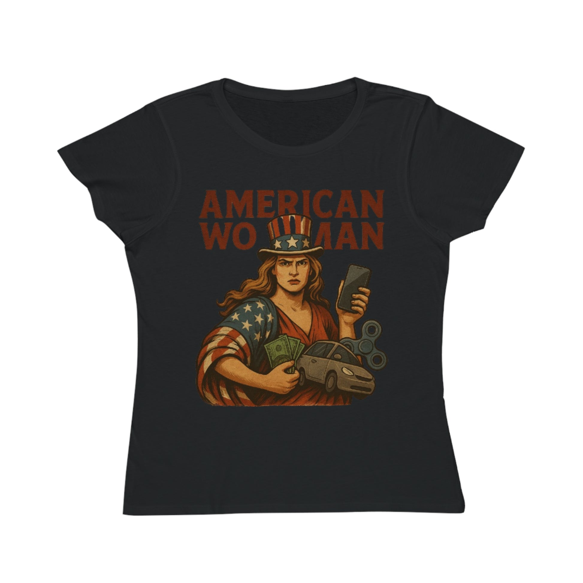 Empowering American Woman T-Shirt, Feminist Tee, Casual Wear, Gift for Her, July 4th, Independence Day Outfit