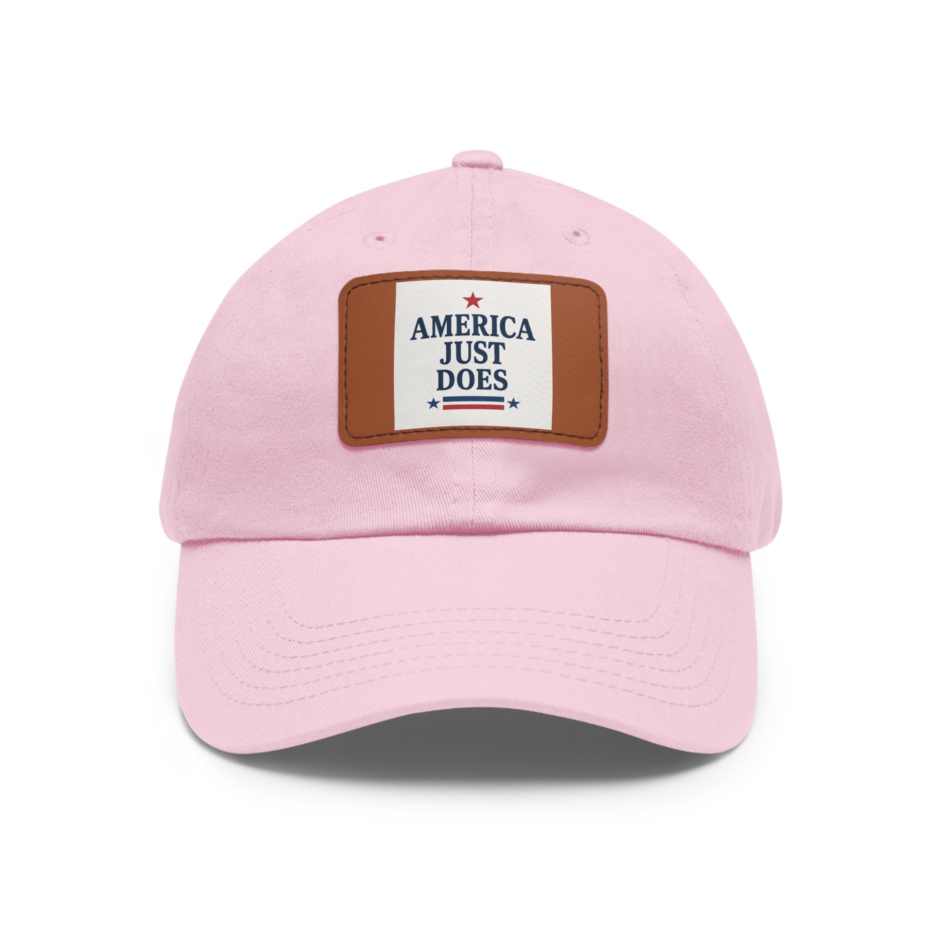 Patriotic Dad Hat with Leather Patch, Casual Cap, American Pride Accessory, Unique Gift for Dad, Summer Style Headwear
