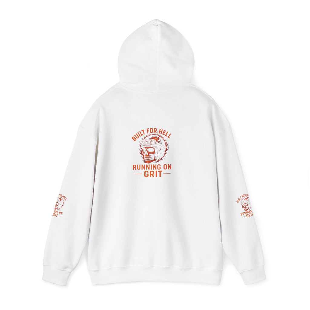 Built for Hell Hoodie - Unisex Heavy Blend Sweatshirt, Grit Motivation Apparel, Outdoorsy Gift, Casual Wear, Workout Hoodie