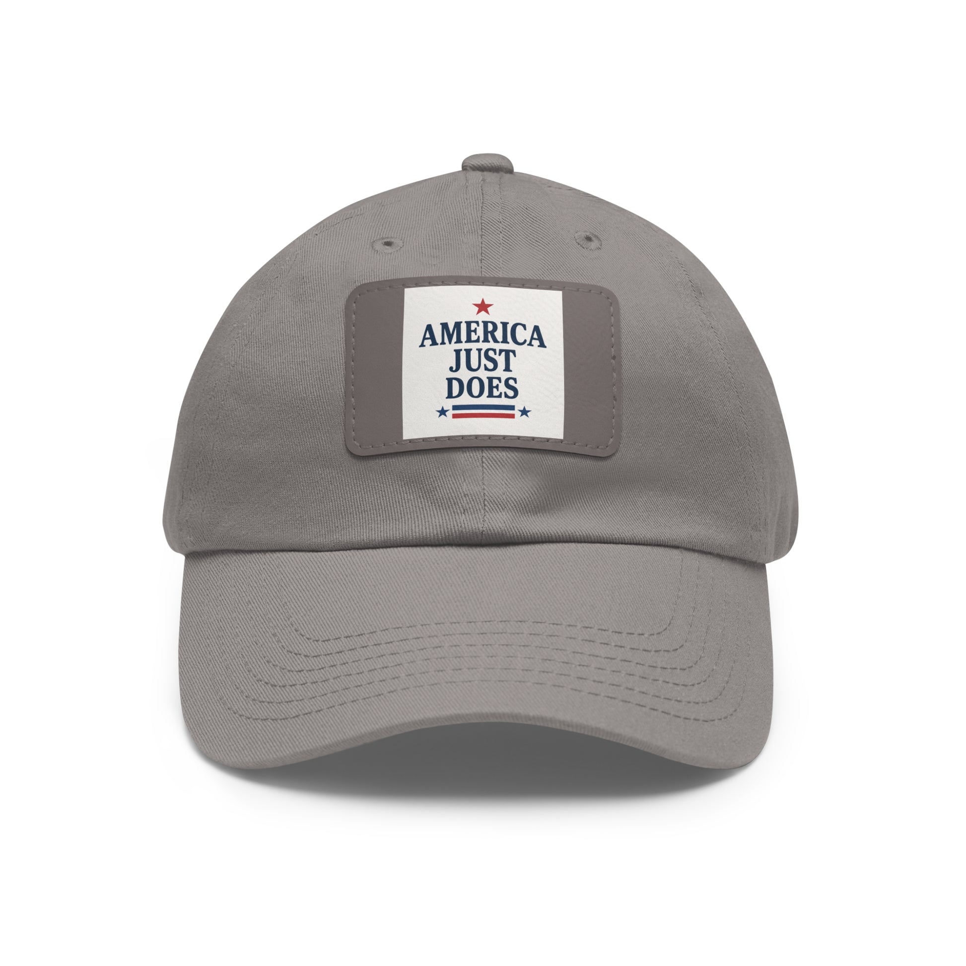 Patriotic Dad Hat with Leather Patch, Casual Cap, American Pride Accessory, Unique Gift for Dad, Summer Style Headwear